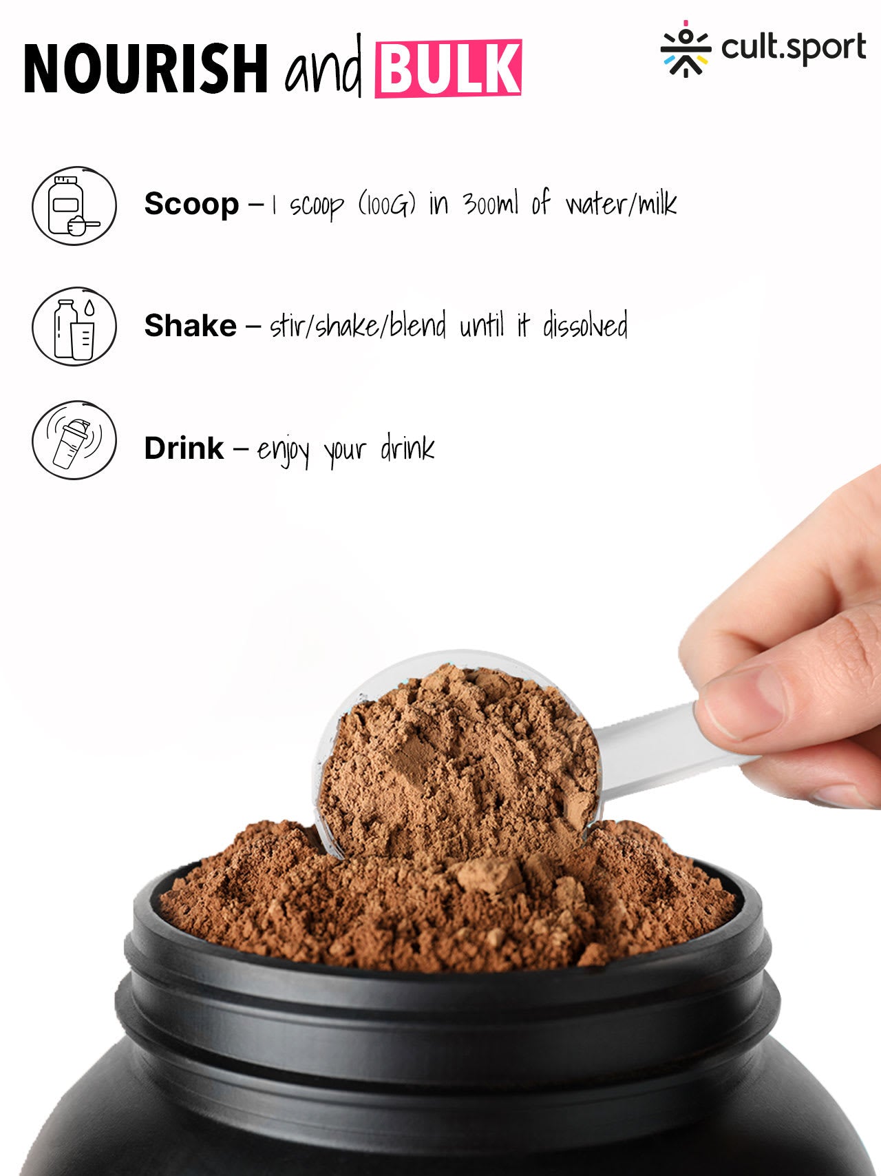 Cultsport Plant-Based Mass Gainer | Triple Chocolate Flavour | Gluten-Free | Cholesterol-Free