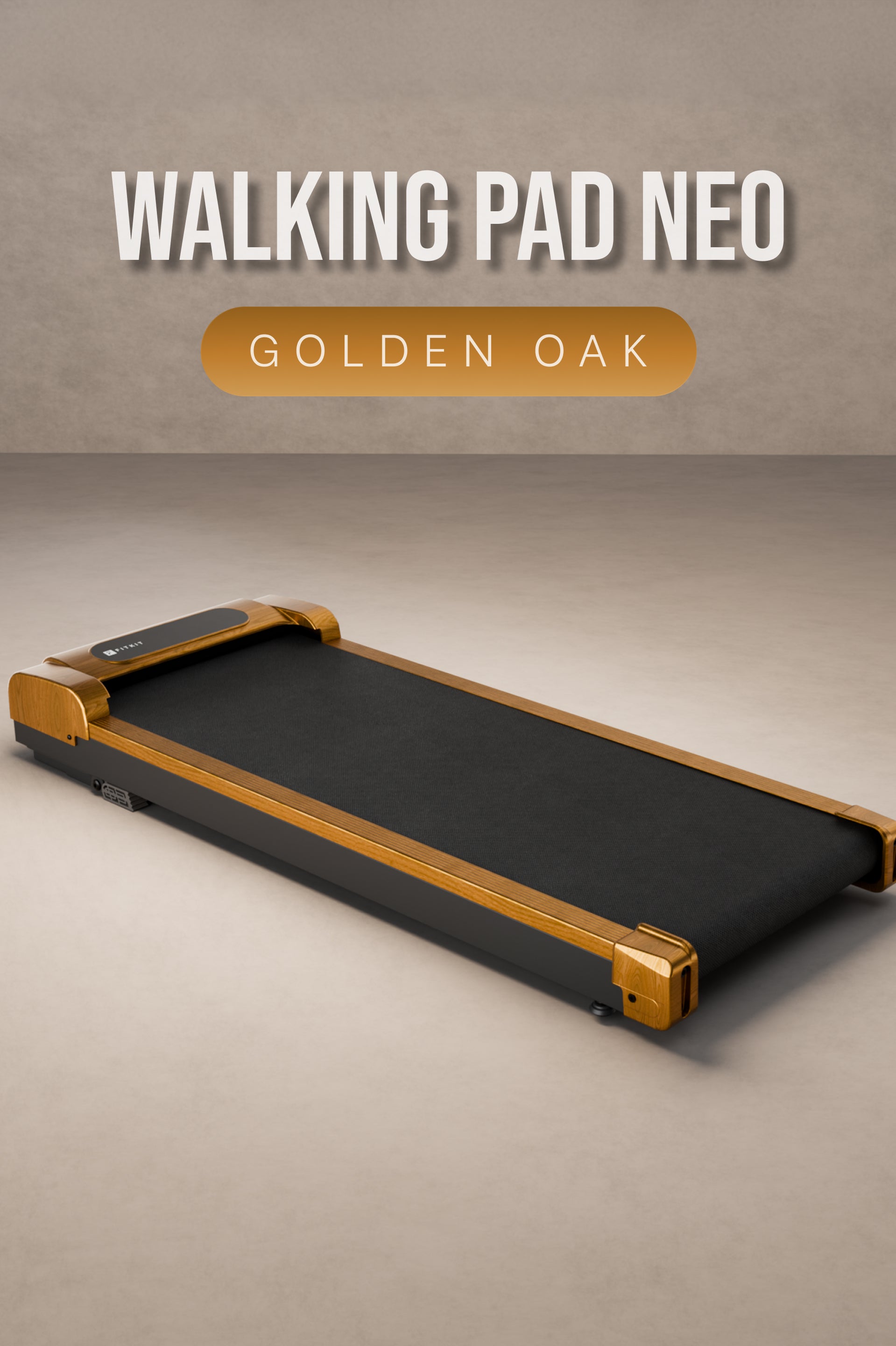 Fitkit by Cult Walking Pad Neo Gold Oak (BLDC 3.5HP Peak Power) Compact & Under Desk DC Motor Treadmill | Max Weight: 120kg | Home use with Remote Control (with 6 Months Extended Warranty)