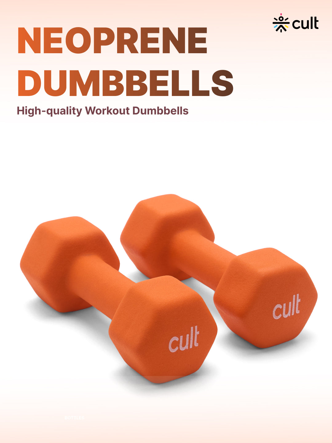 Cult 3KGx2 Neoprene Dumbbells For Home & Gym Exercises (Orange)