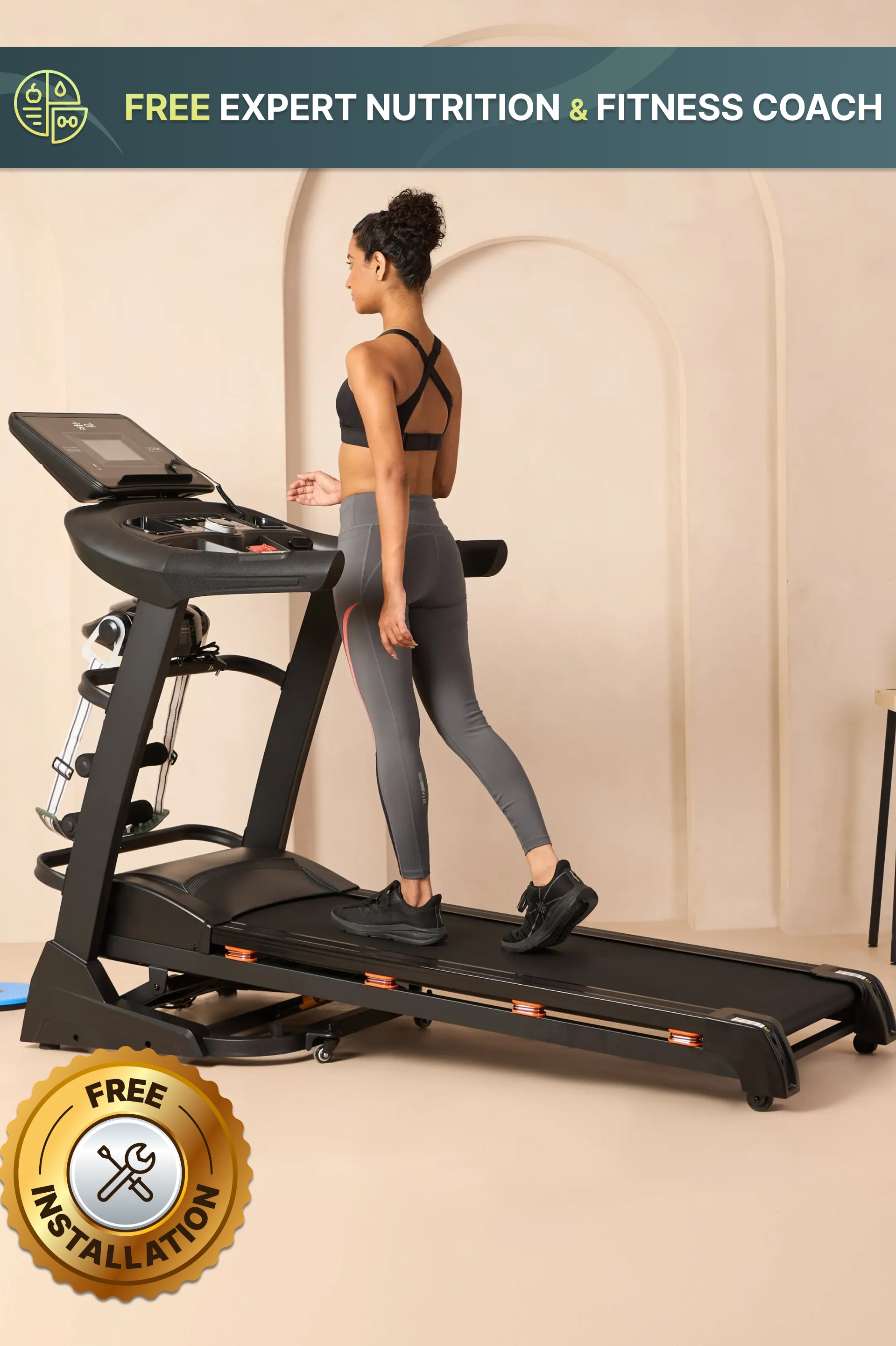 Cultrun M6 Nova 6 HP Peak Treadmill | 15-level Auto-Incline & Massager | Max Weight-140kg | Max Speed-18kmph (with 6 Months Extended Warranty)