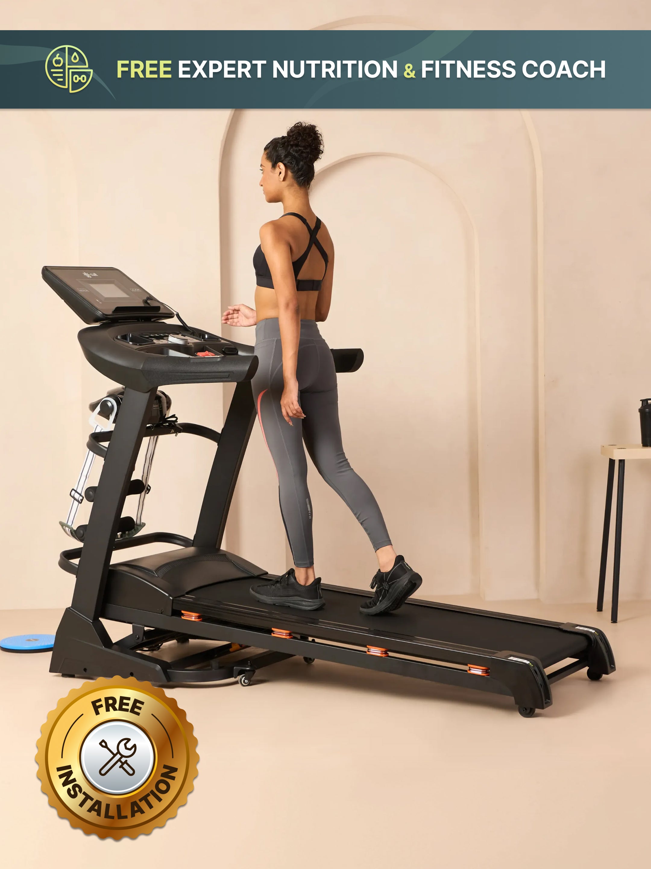 Cultrun M6 Nova 6 HP Peak Treadmill | 15-level Auto-Incline & Massager | Max Weight-140kg | Max Speed-18kmph (with 6 Months Extended Warranty)