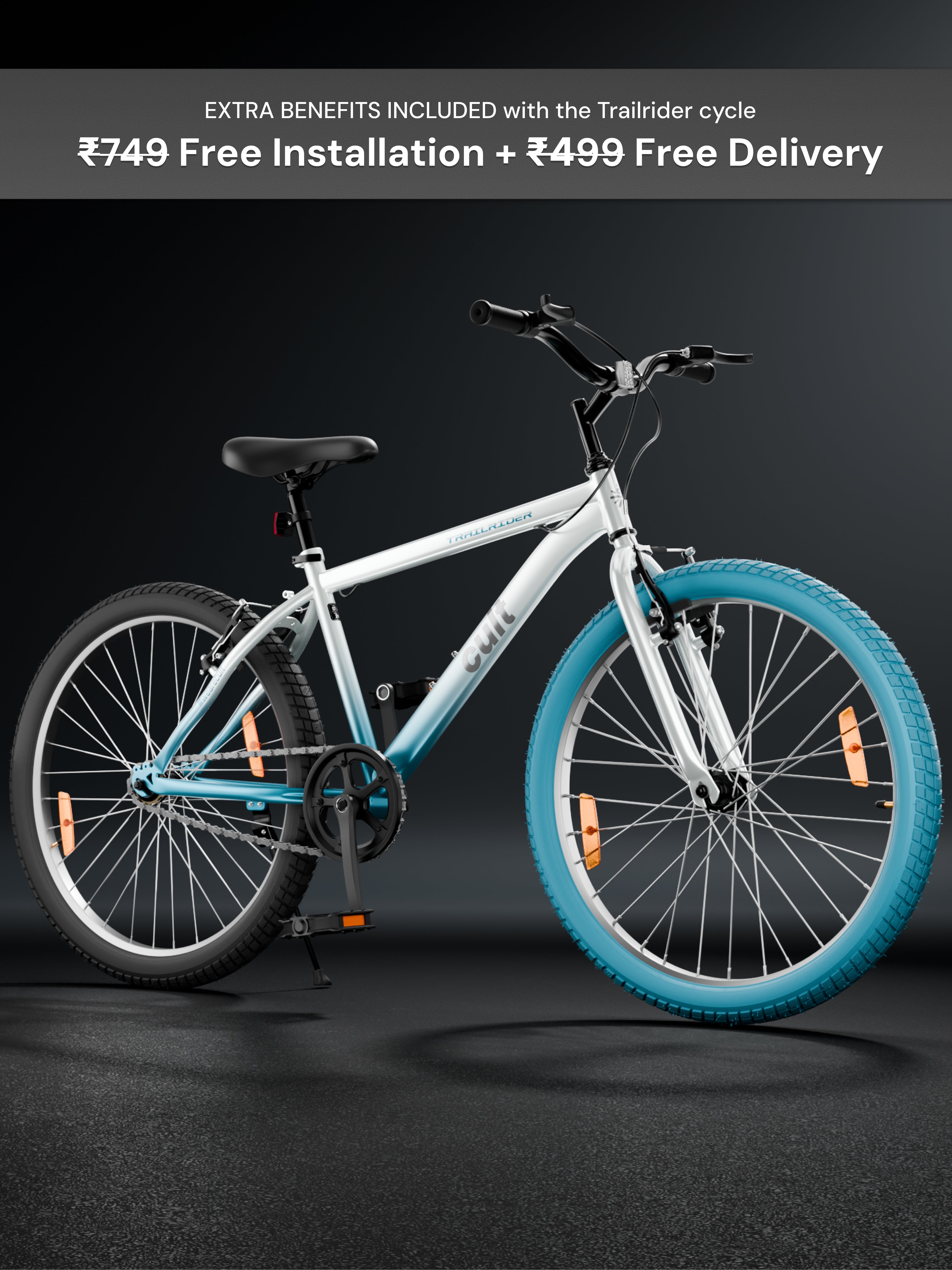 Cult TRAILRIDER 26T Single Speed Mountain Bike, White