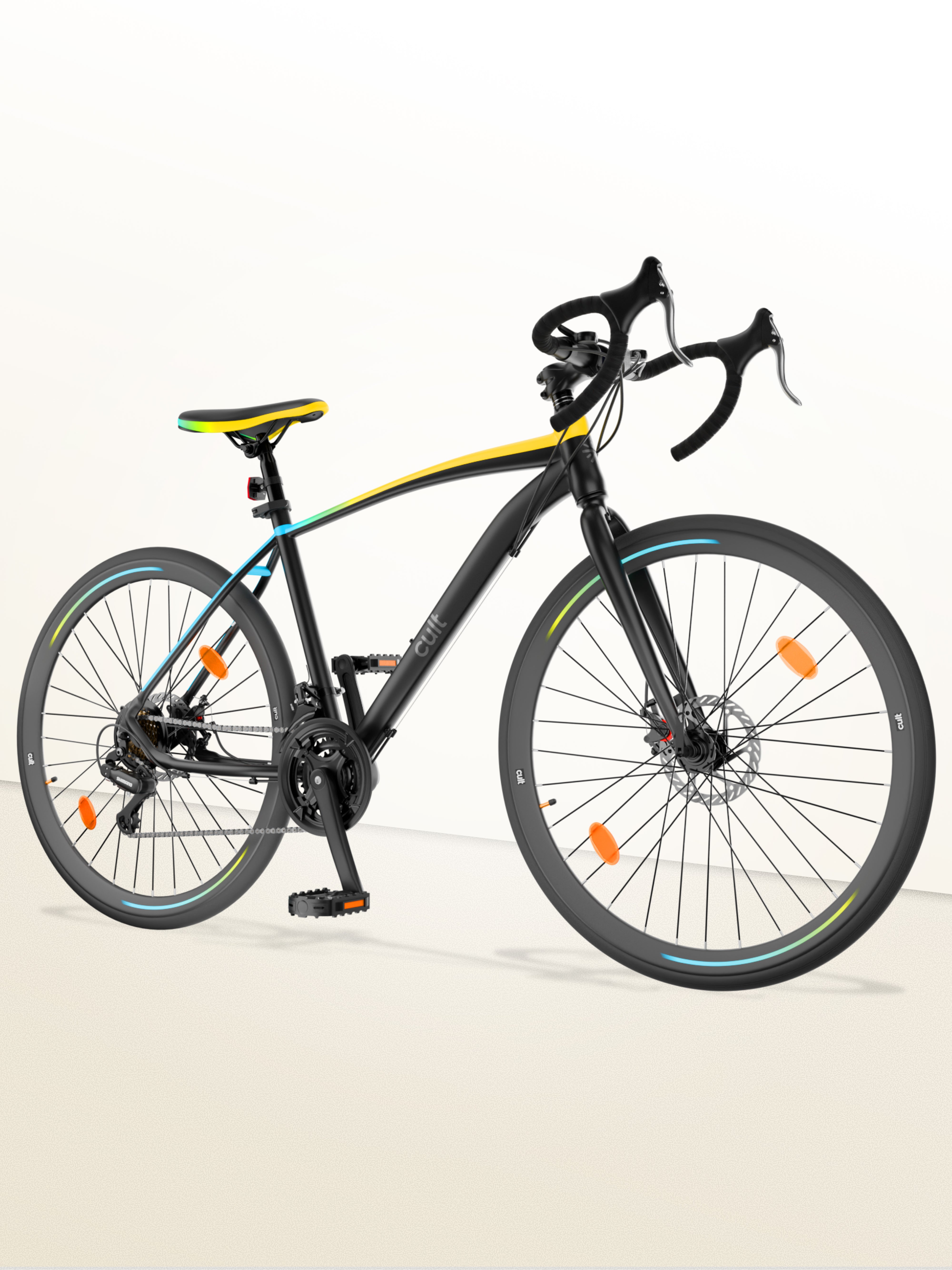 Cult Thrust 700C Road Cycle with 21 Speed Shimano Gears – Black