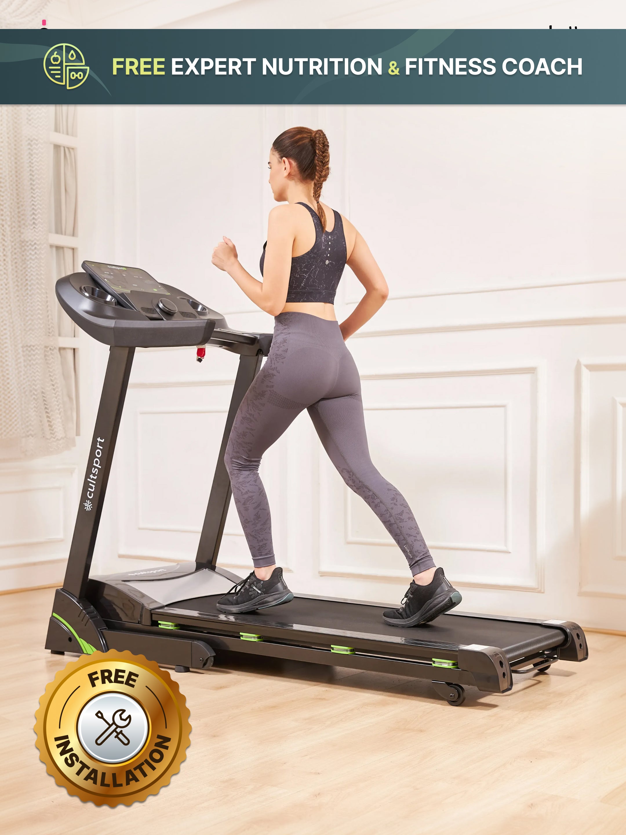 Smartrun C2 4 HP Peak Treadmill with 15-level Auto-Incline | Max Weight-120kg | Max Speed-16kmph (with 6 Months Extended Warranty)