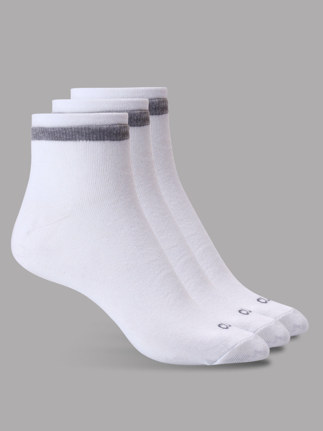 Casual Ankle Length Pack of 3 White Men's Cotton Socks