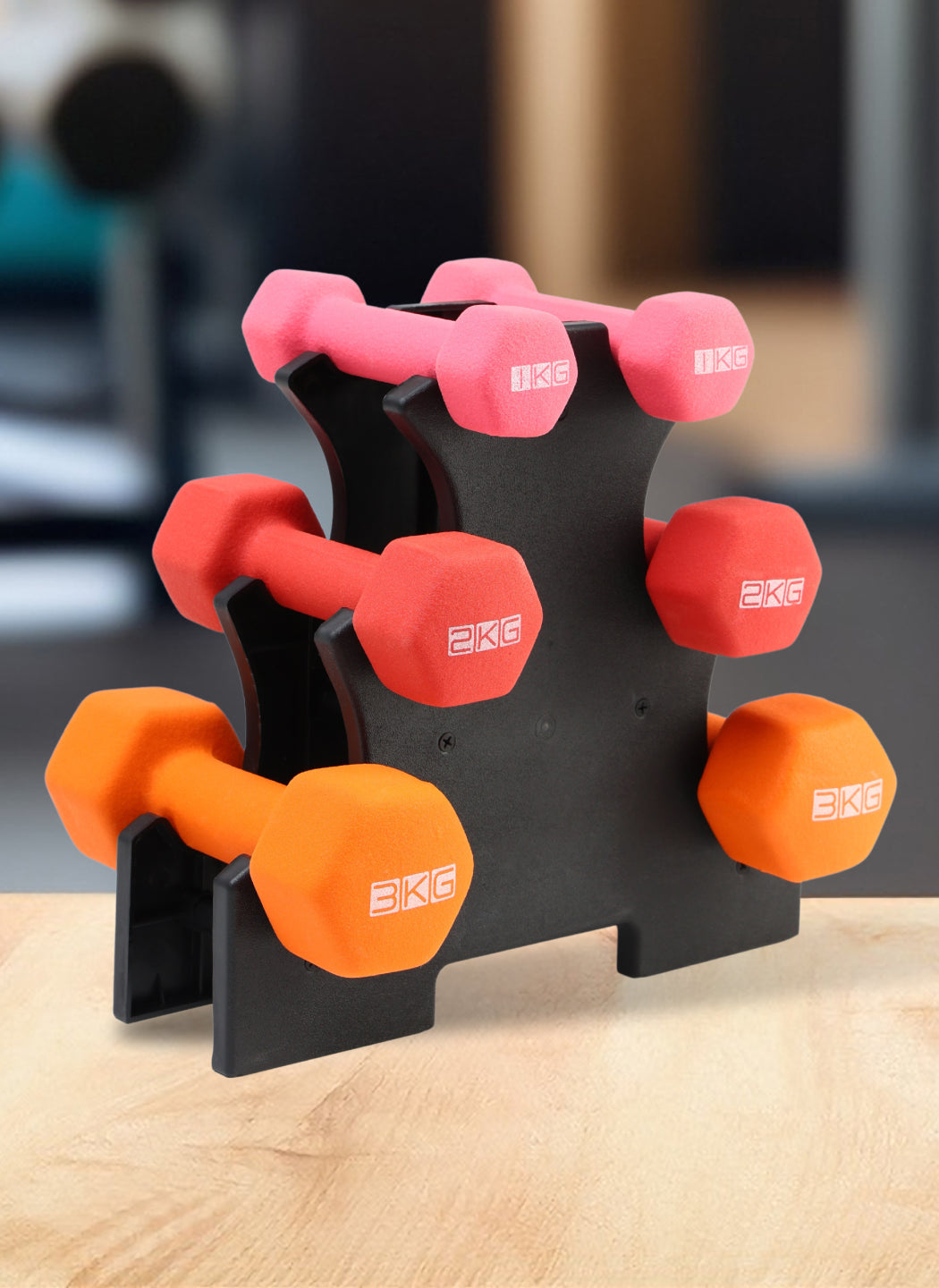 Cult Neoprene Dumbbells Combo for Gym Exercise (1kg + 2kg + 3kg Set) 12kg | Dumbbell With Stand