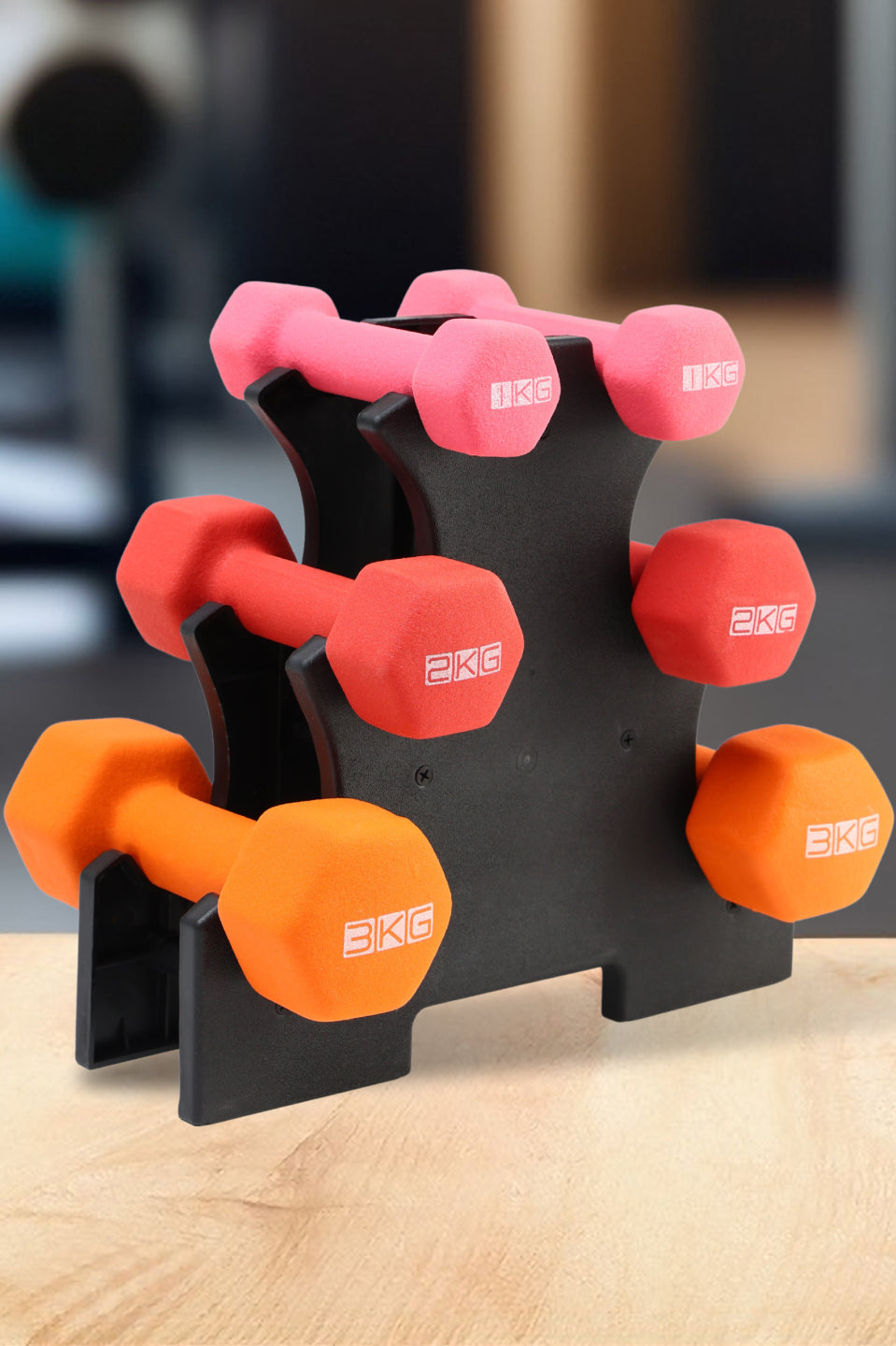 Cult Neoprene Dumbbells Combo for Gym Exercise (1kg + 2kg + 3kg Set) 12kg | Dumbbell With Stand