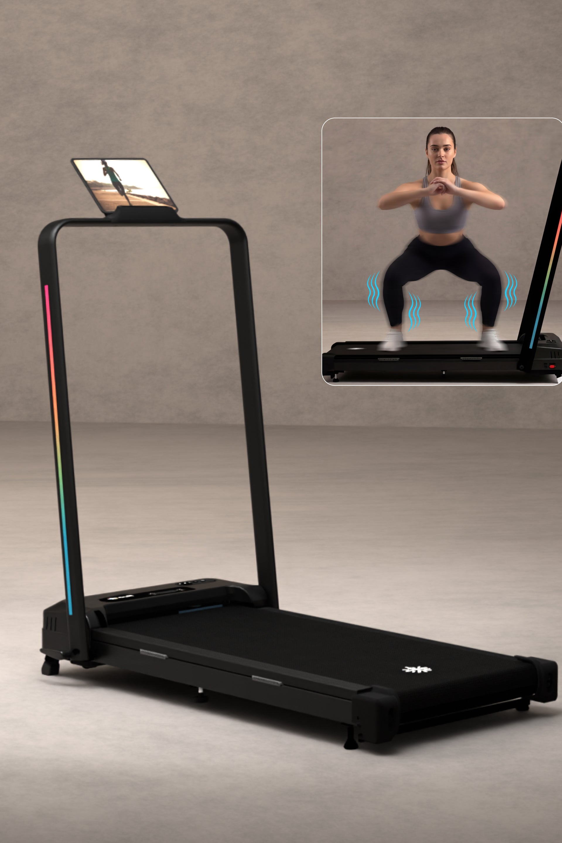 CultVibe 3-in-1 Walking Pad/Walk, Jog & Vibration | 4 HP BLDC Peak Motor | 150 Kg Max Load | 8 Vibration Modes | Remote Control & Tablet Holder | Treadmill for Home Use