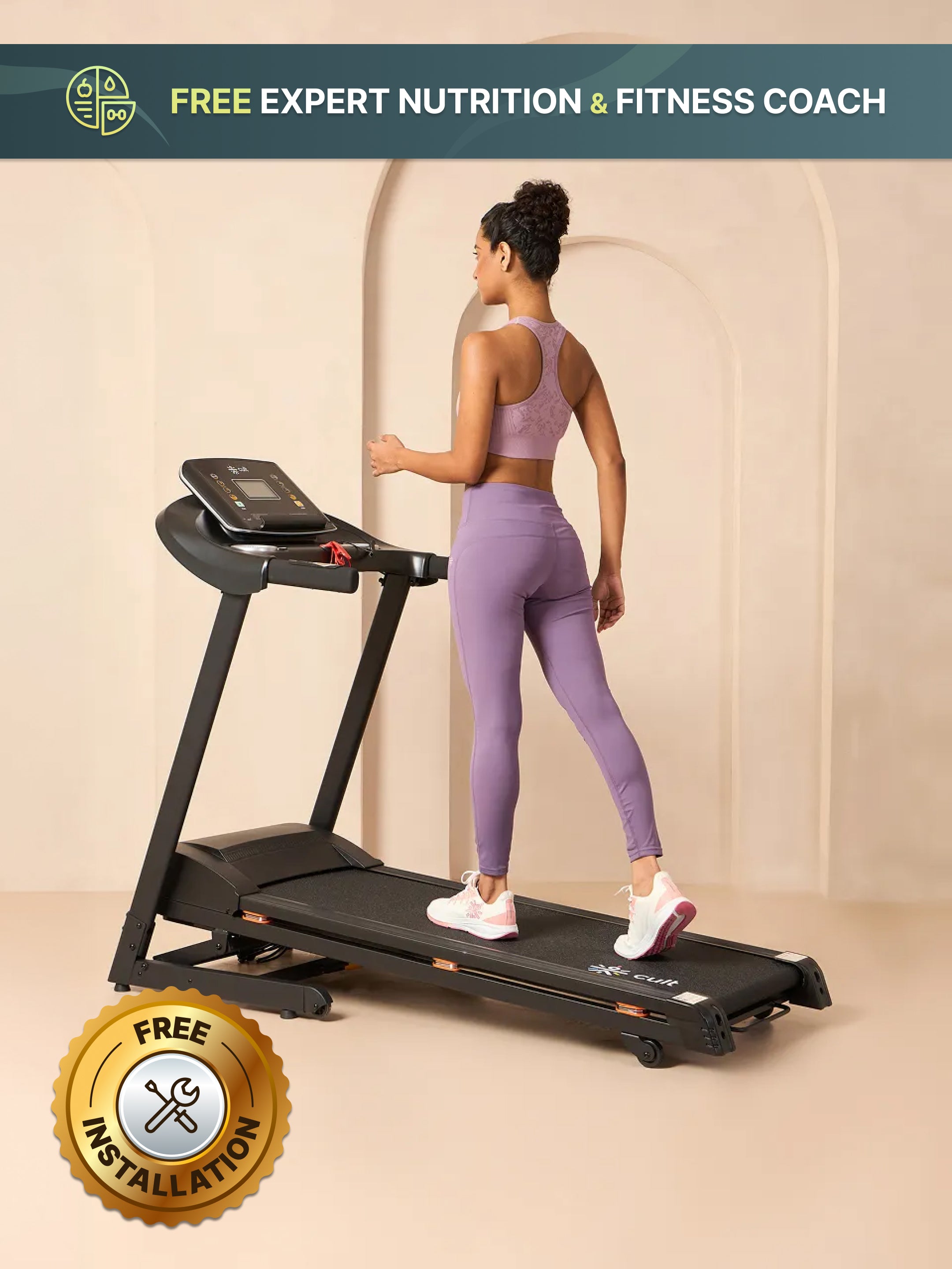 Cultrun S4 4HP Peak Treadmill | 15-level Auto-Incline | Max Weight-120kg | Max Speed-14.8kmph (with 6 months extended warranty)