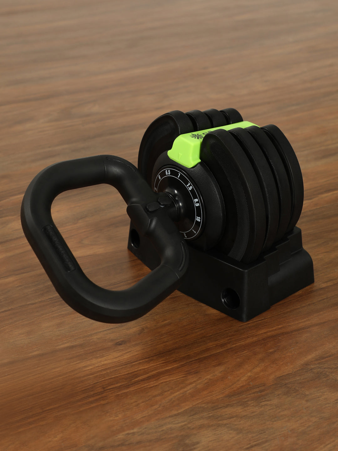 Cult 10Kg Adjustable Kettlebell | 12 Weight Options (1kg-10kg) | One-Hand 1-Second Dial | Compact & Durable Home Gym Kettlebell - Black