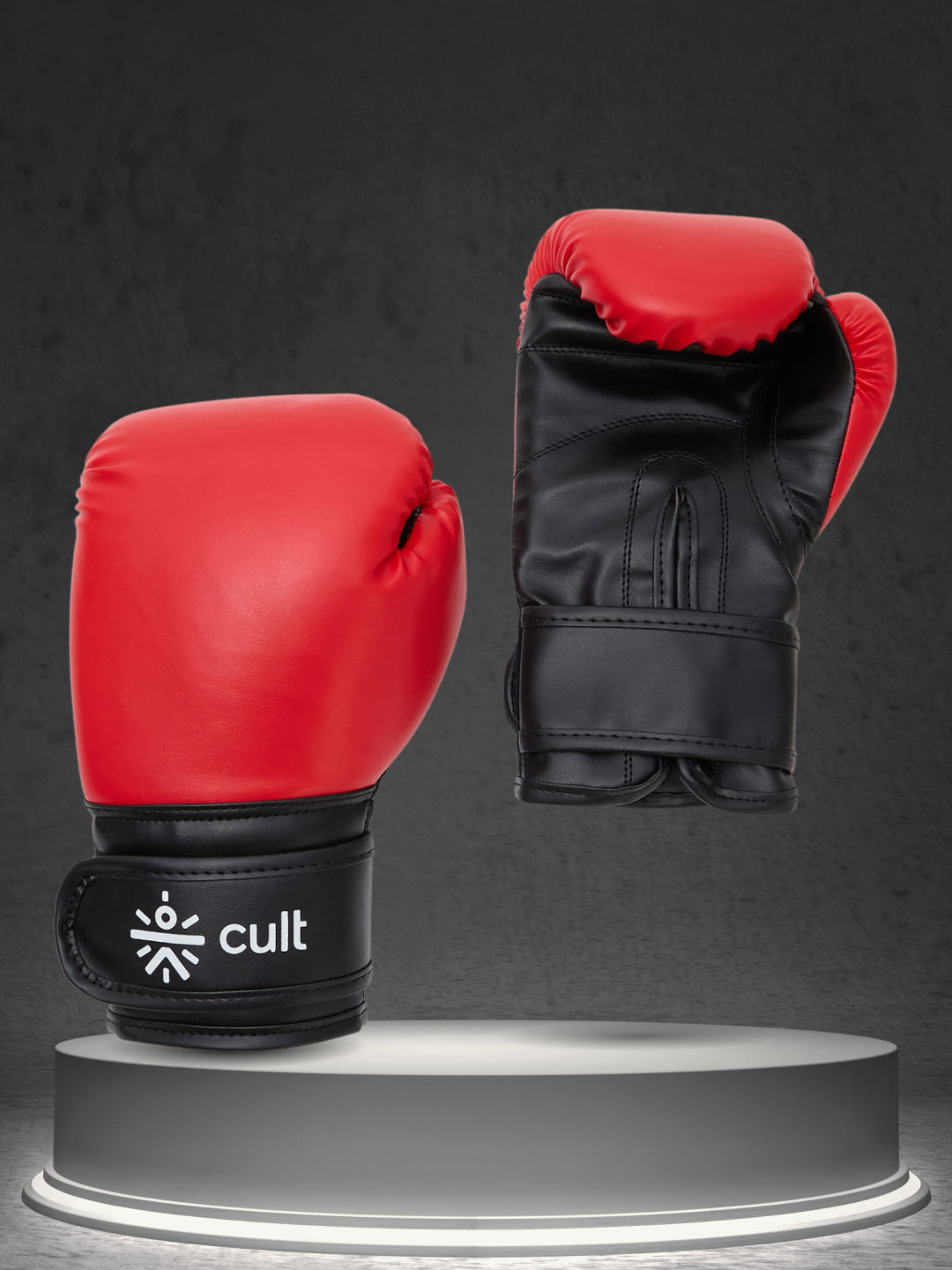 cult Neo PU Boxing Gloves for Men & Women Foam Padding Thickness 25mm Punching Bag Gloves for Boxing, Training, Kickboxing, Muay Thai, MMA Red and Black