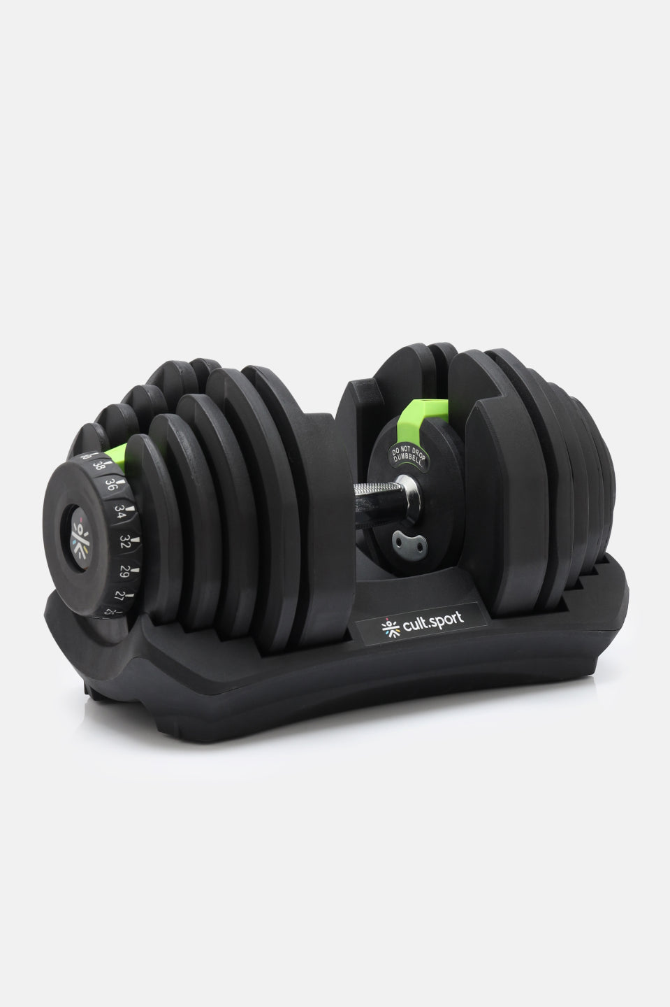 40 kg Compact Adjustable Dumbbell (5kg to 40kg), Easy Weight Change: 17-in-1 (1 piece) (6 Months extended Warranty only on Cultsport.com)