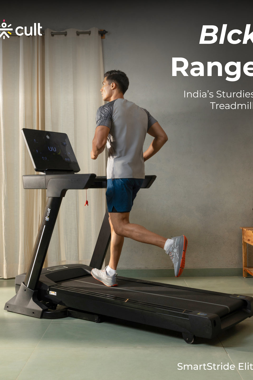 Cult SmartStrideElite Brushless BLDC-AC Motor (8HP Peak) Treadmill | Max Weight: 150kg | 20 Level Auto Incline (with 6 months extended warranty)