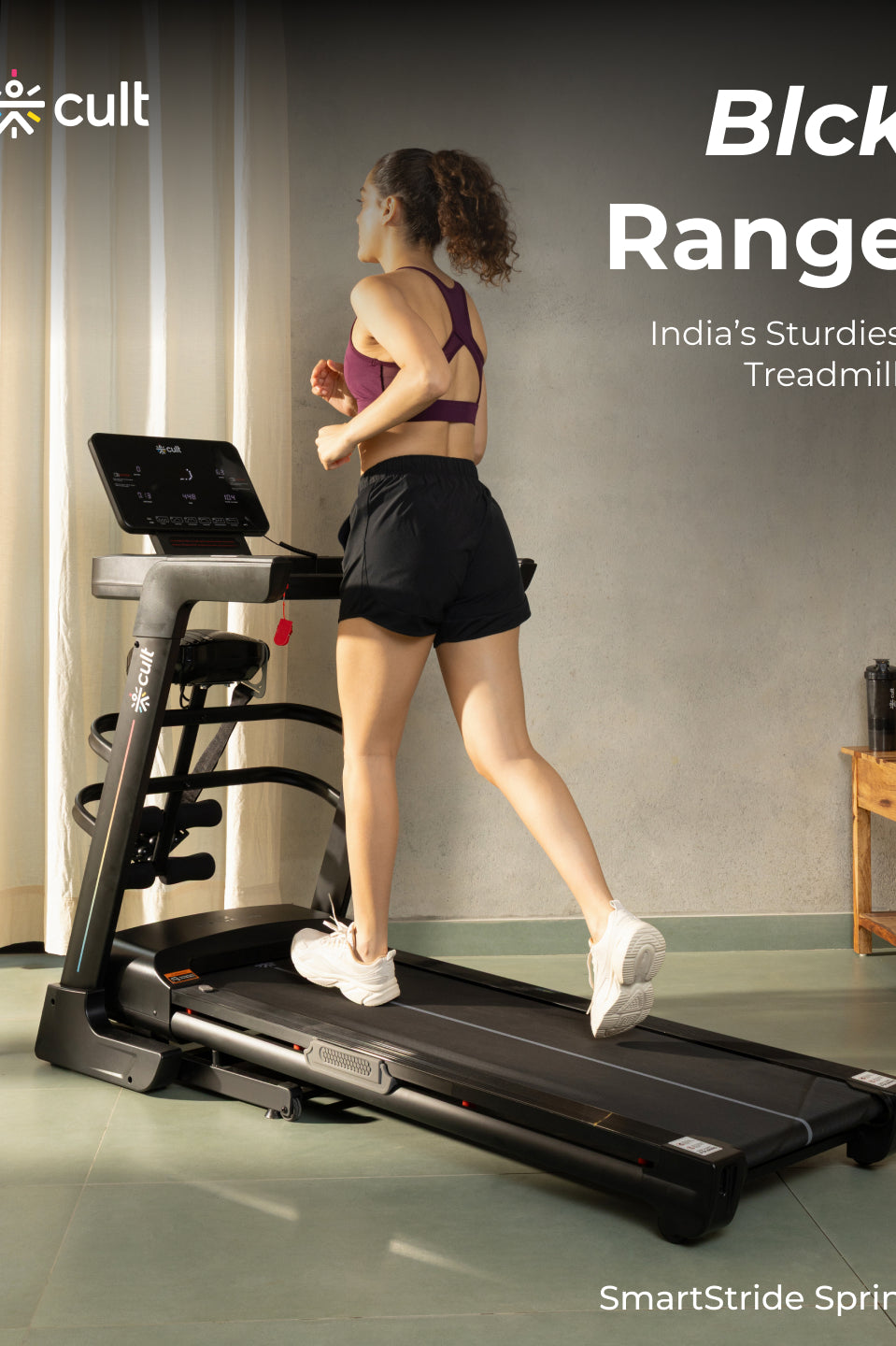 Cult SmartStrideSprint BLDC Motor (6HP Peak) Treadmill with Massager | Max Weight: 140kg | 15 Level Auto Incline (with 6 Months extended warranty)