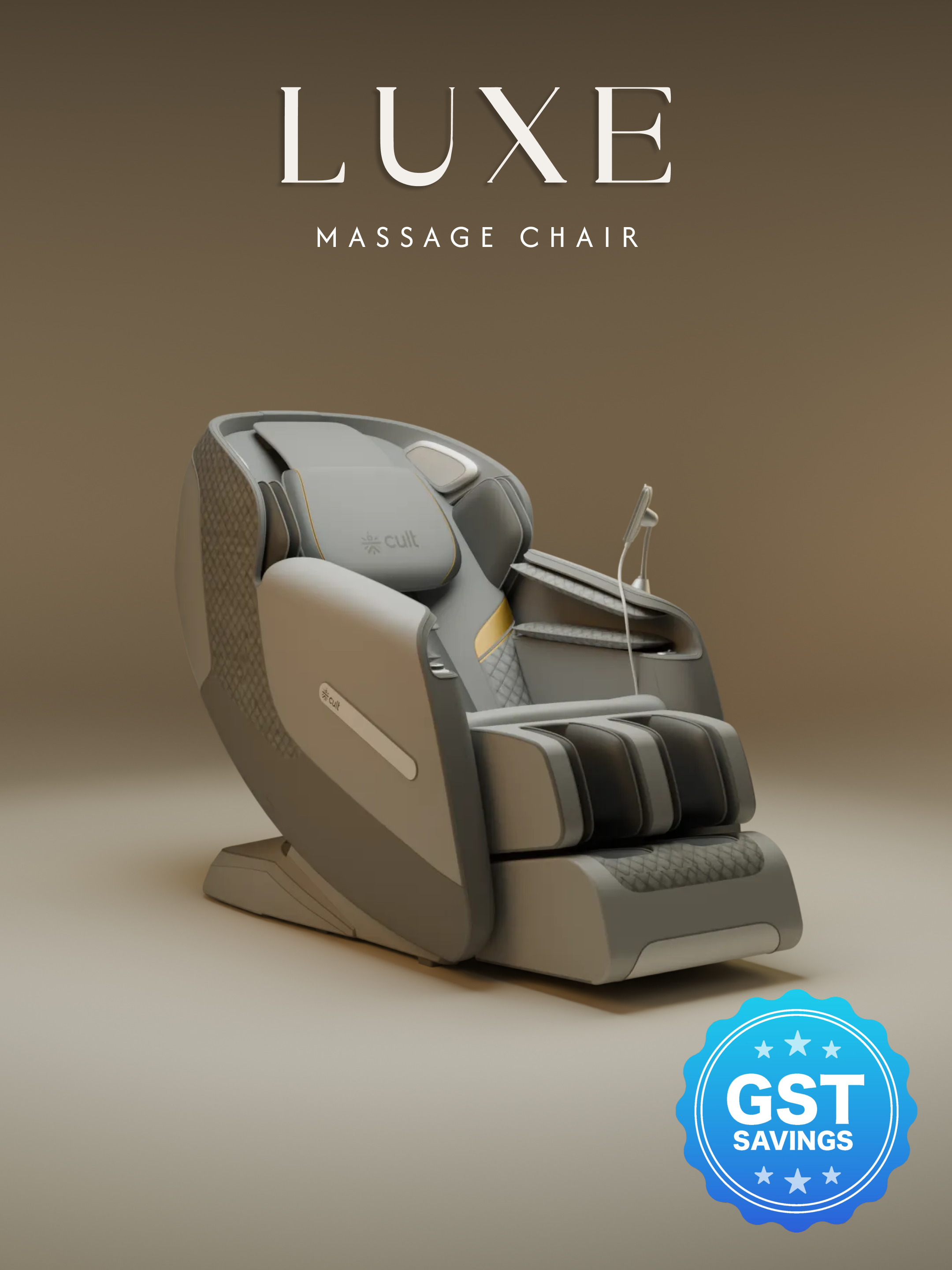 Cult LUXE Massage Chair | Zero Gravity with AI Voice & Bluetooth | 3D Experience | Smart Dial & 18 Preset Programs | Smart Touch Screen