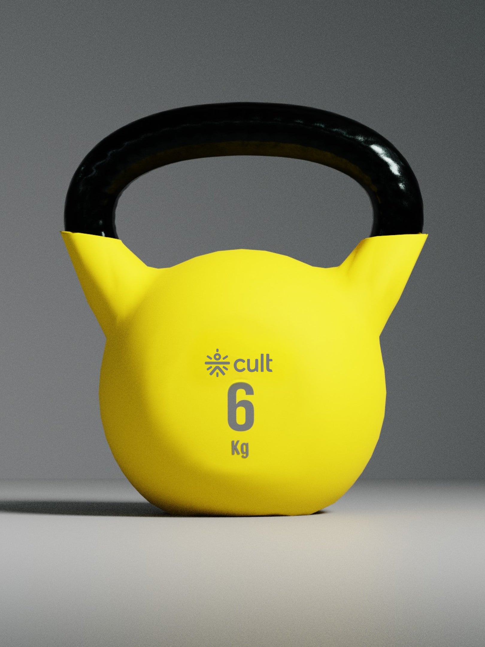Cult 6kg Neoprene Anti-Slip Grip Colored Kettlebell for Home Workout - Yellow (with 6 Months Extended Warranty)