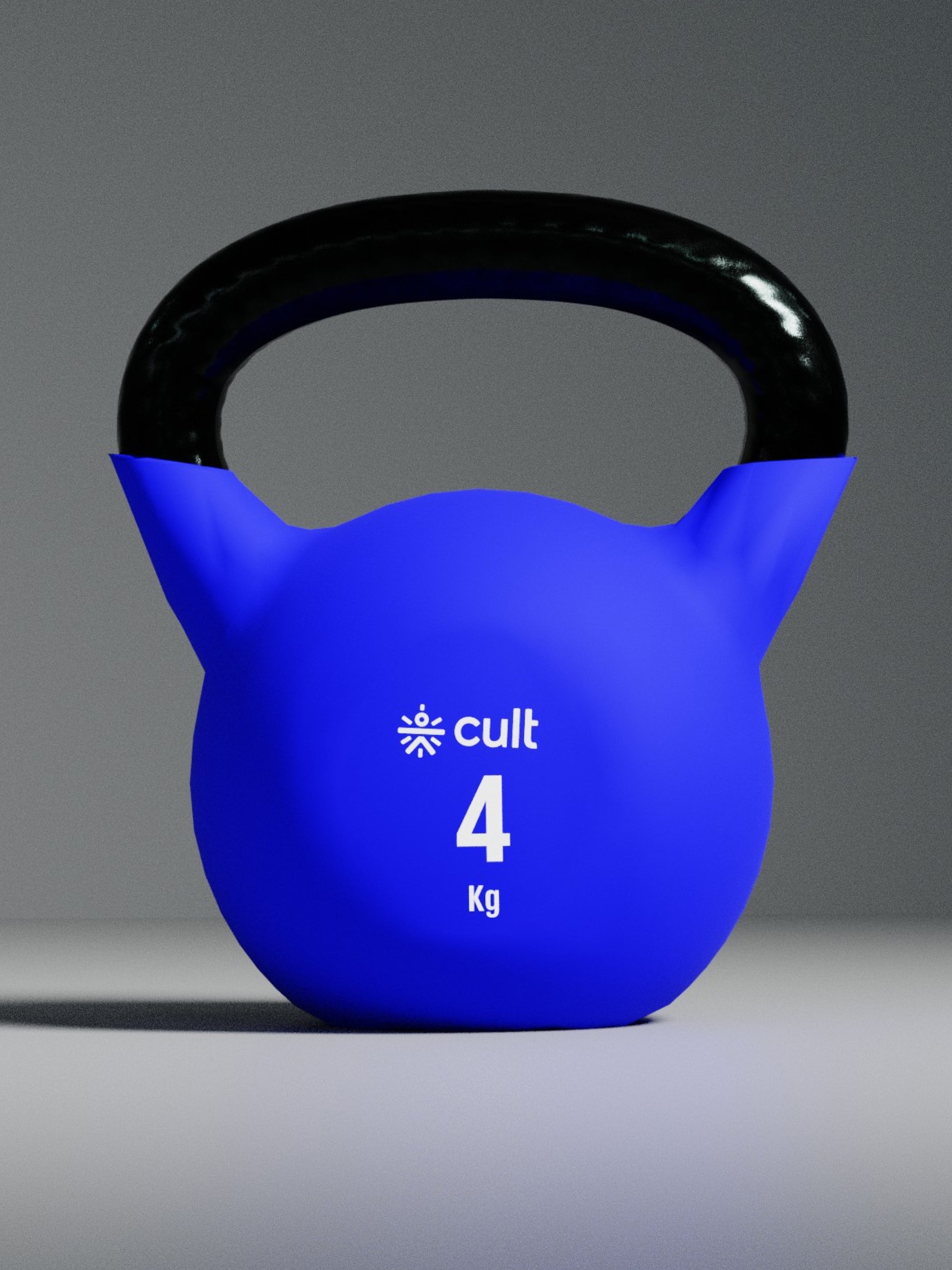 Cult 4kg Neoprene Anti-Slip Grip Colored Kettlebell for Home Workout - Blue