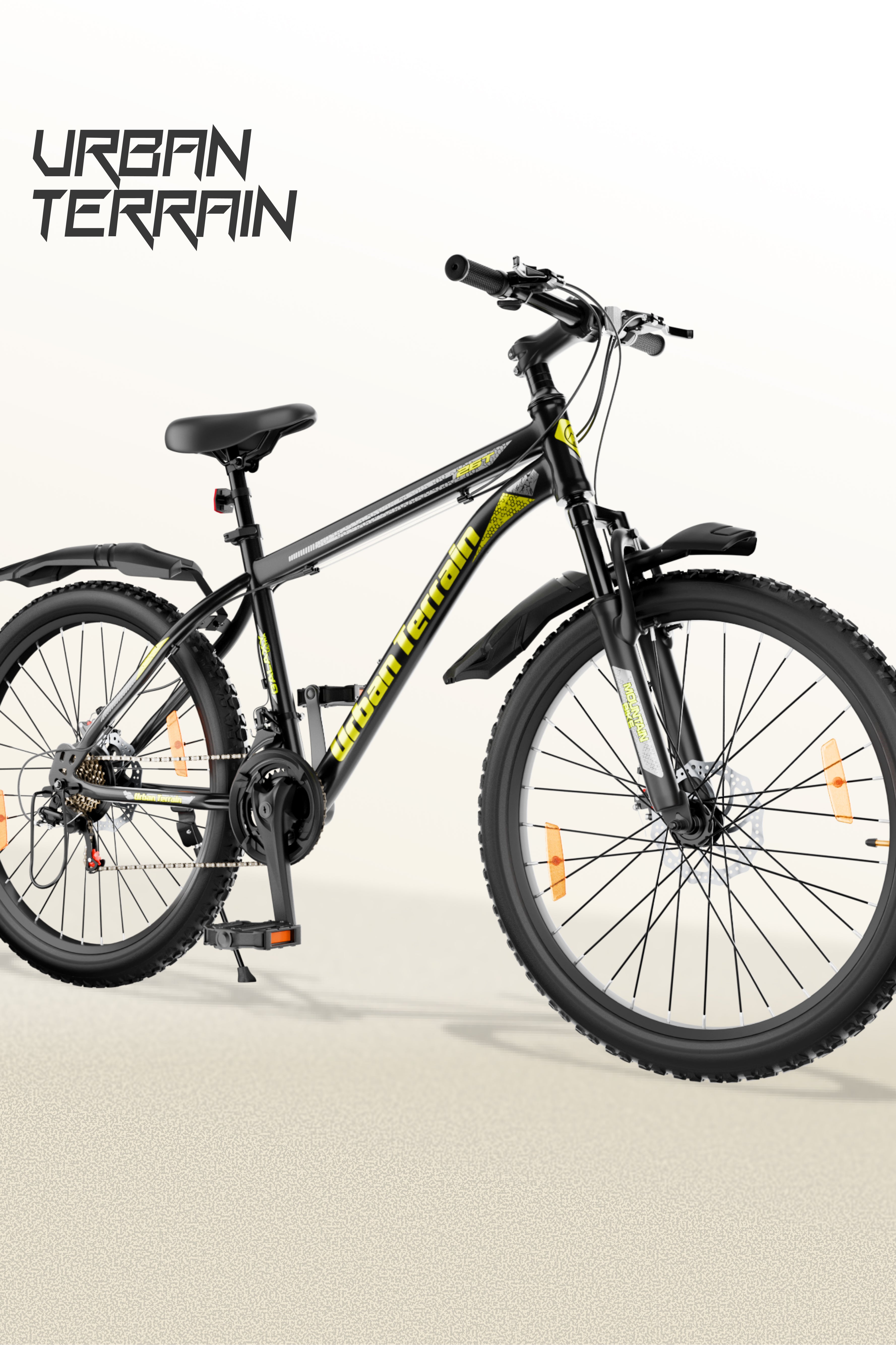 Galaxy Ultra Mountain Bike Steel 21 Speed Cycle 26 inch Tyre, Green With Front Suspension, Single Wall Rim and Dual Disc Brakes Ideal For 5 ft to 5.7 ft