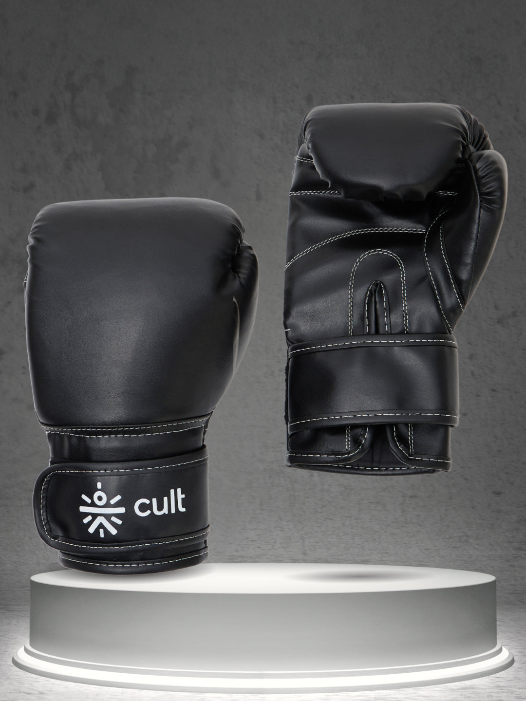 cult Neo PU Boxing Gloves for Men & Women Foam Padding Thickness 25mm Punching Bag Gloves for Boxing, Training, Kickboxing, Muay Thai, MMA Black