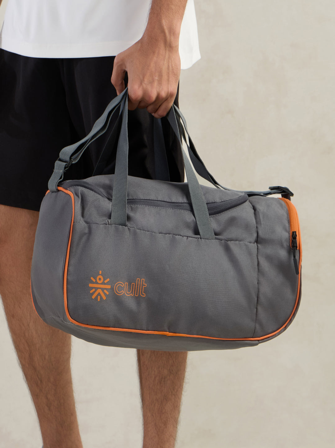 Foldable Duffle Bag 25L with Adjustable Strap Grey