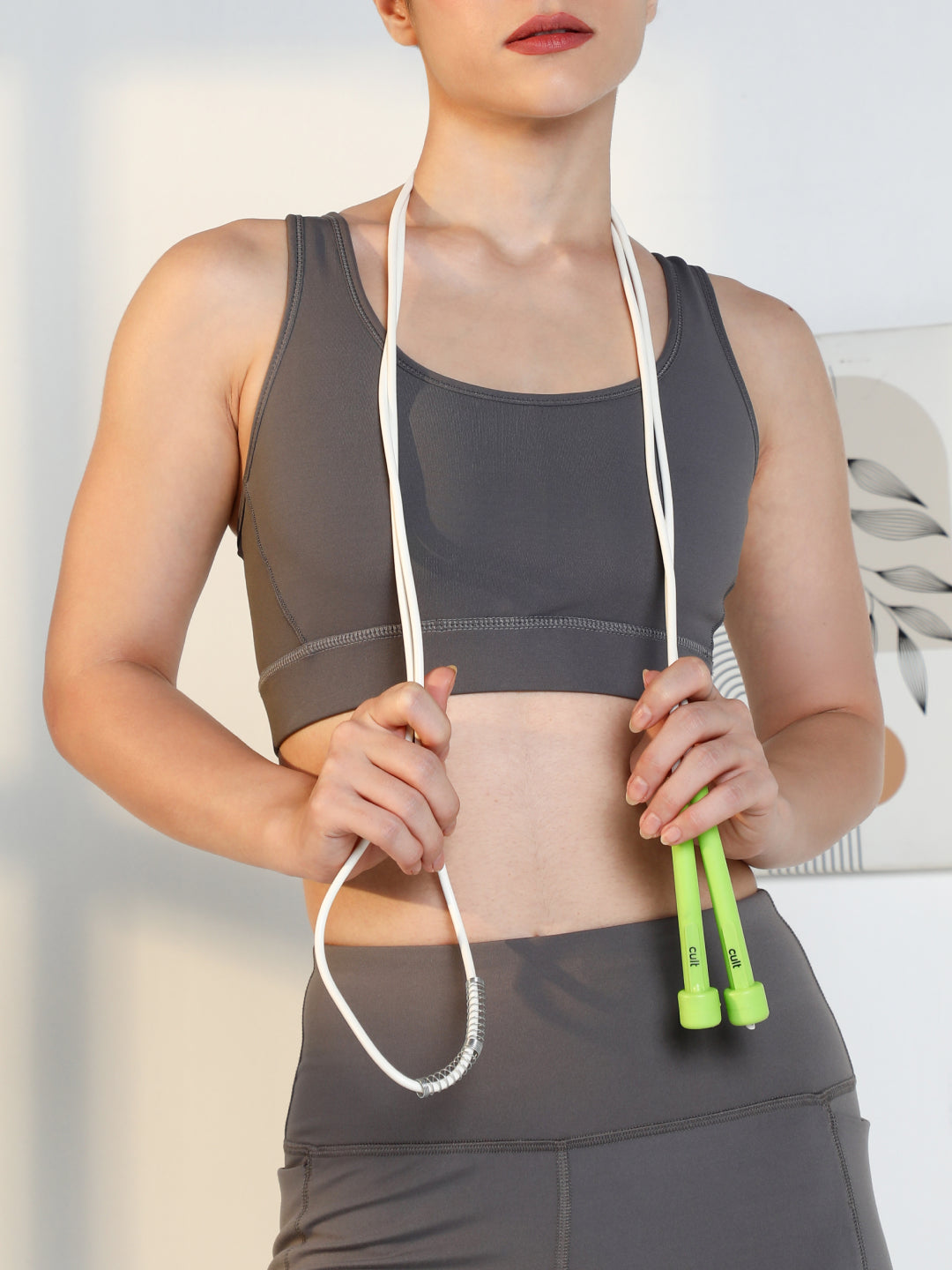 Pencil Skipping Rope for Gym & Home Exercise – Adjustable, Tangle-Free – White