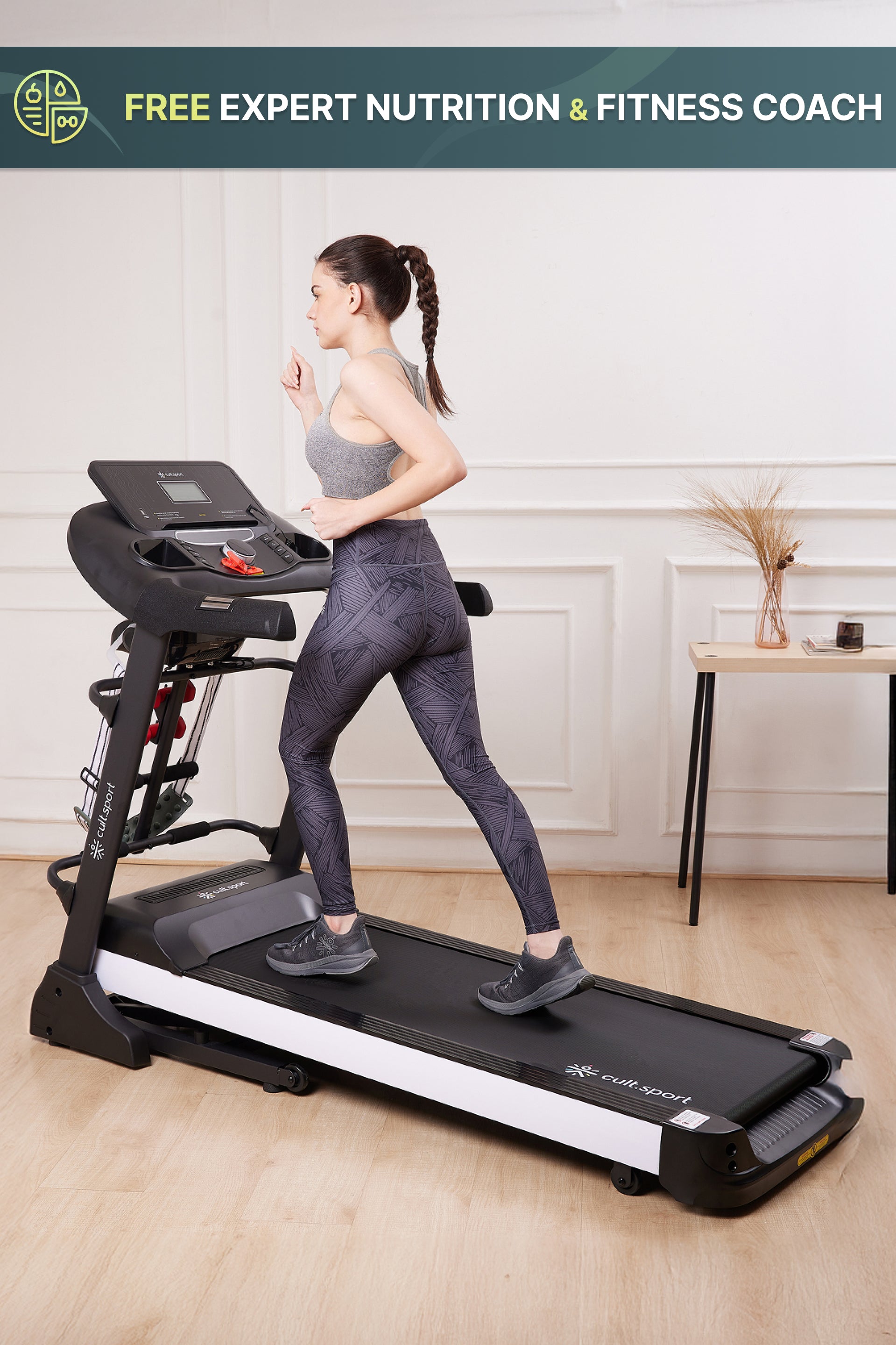 Smartrun Canoas 5.5 HP Peak Treadmill | 15-level Auto-Incline & Massager | Max Weight-130kg | Max Speed-16kmph (with 6 Months Extended Warranty)