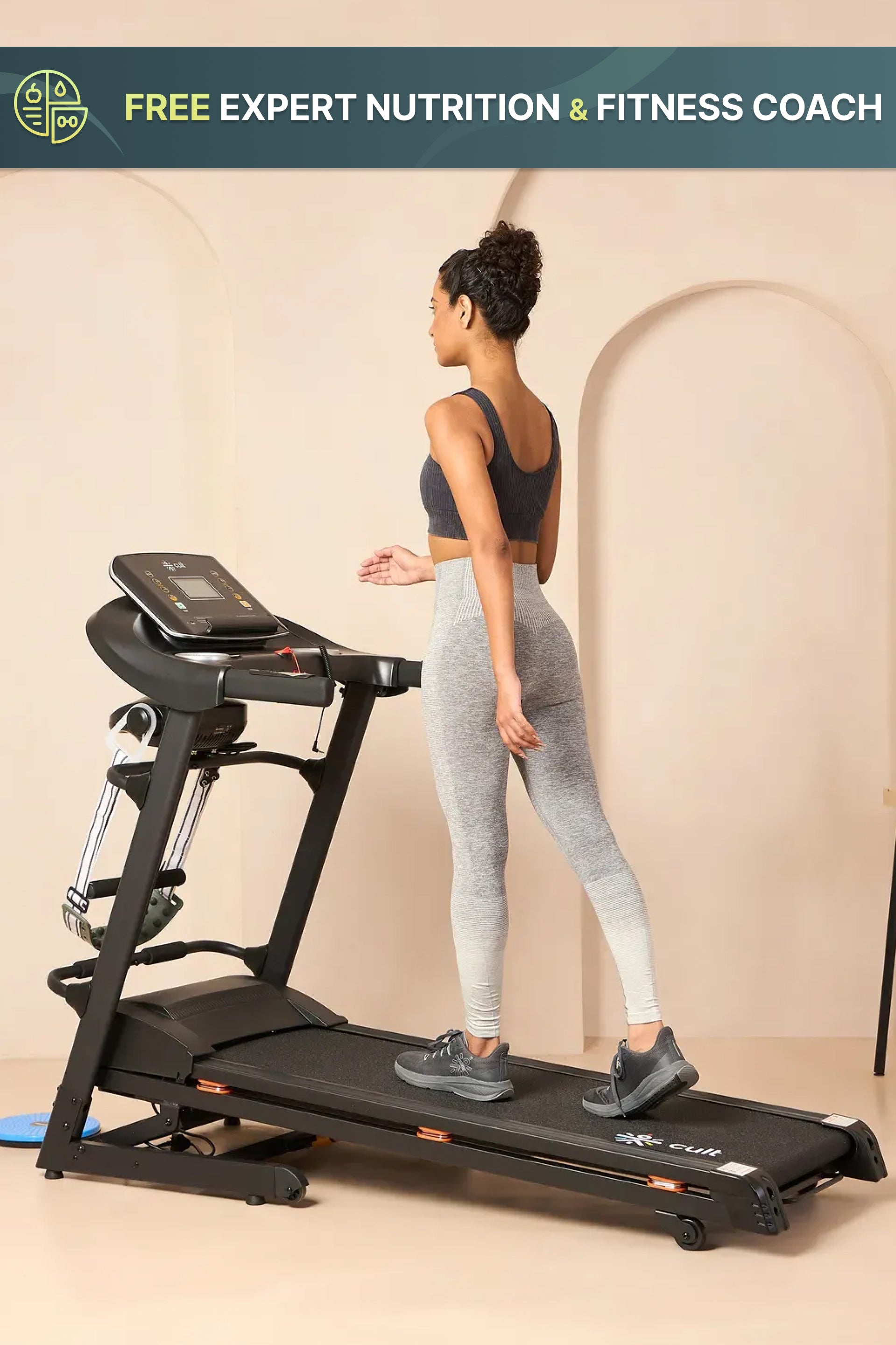 Cultrun M4 4HP Peak Treadmill | 15-level Auto-Incline & Massager | Max Weight-120kg | Max Speed-14.8kmph (with 6 Months Extended Warranty)