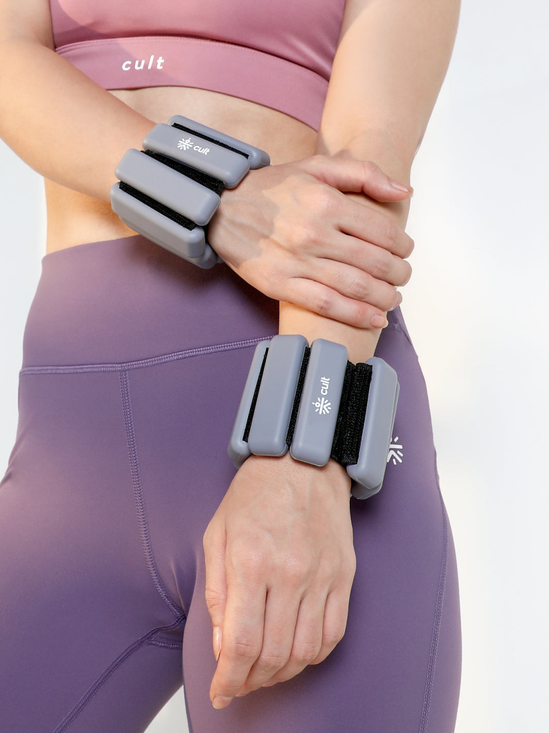 Adjustable Ankle and Wrist Weights (225 g x 2) pair with Removable 20 g Slots Grey – Lightweight Fitness Weights for Walking, Yoga & Pilates