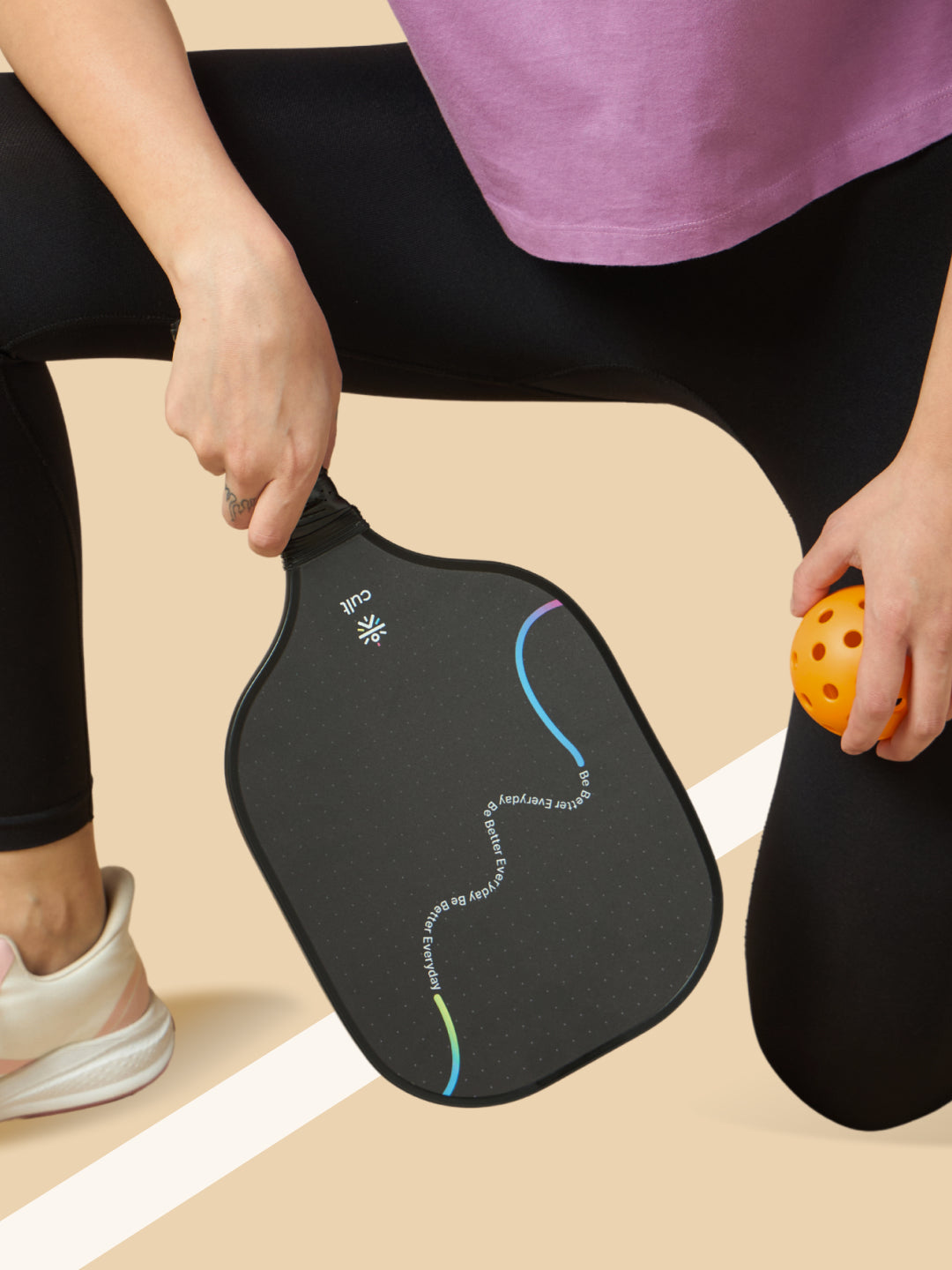 Pickle Ball Unisex Tough Fibreglass Material – Lightweight & Durable Cushion Comfort Handle Grip Includes 2 Paddles (Black), 2 Indoor Balls (Yellow), 2 Outdoor Balls (Orange) & Bag