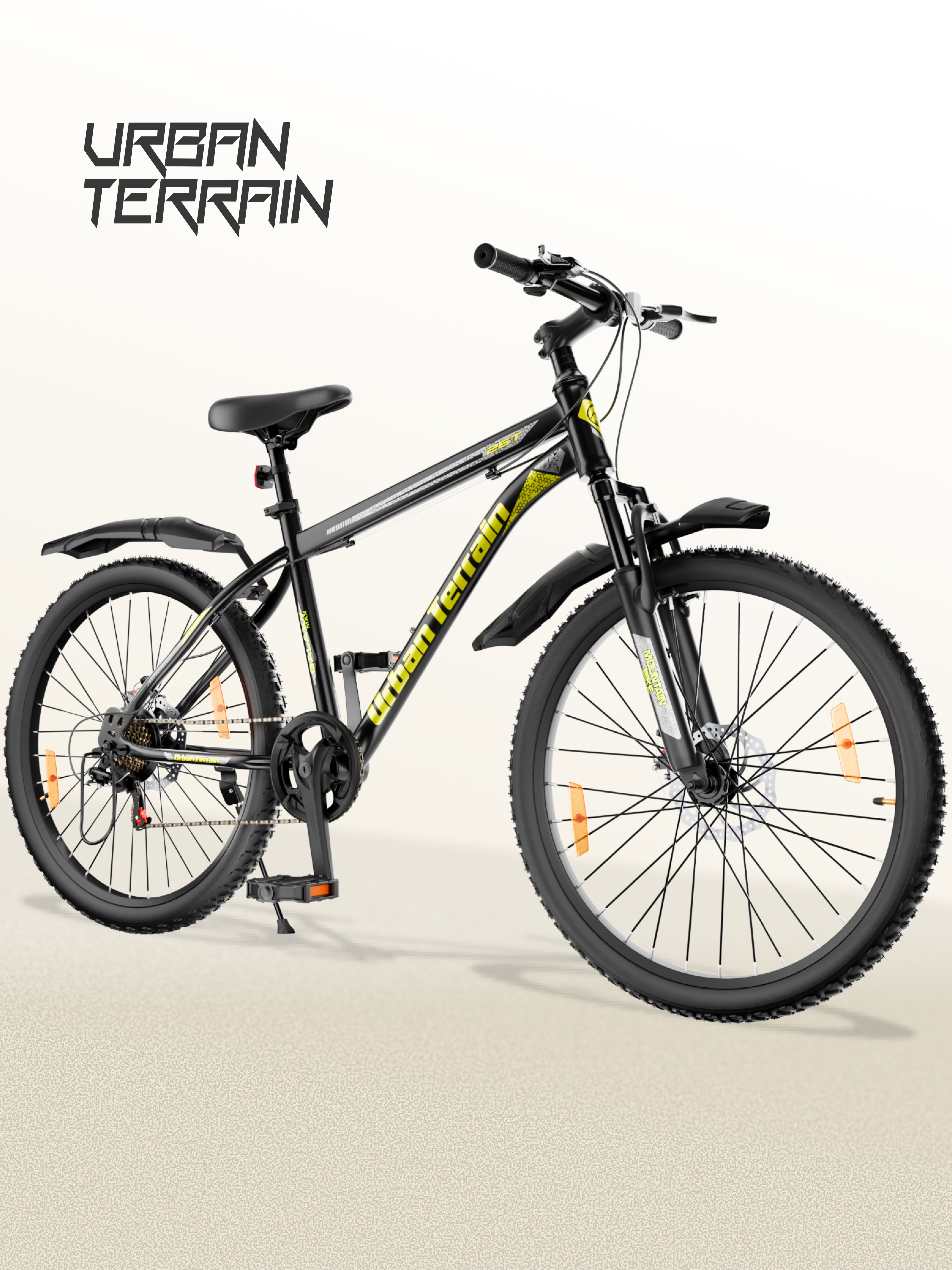 Galaxy Max Mountain Bike Steel 7 Speed Cycle 26 inch Tyre, Green With Front Suspension, Single Wall Rim and Dual Disc Brakes Ideal For 5 ft to 5.7 ft, Free Trainer Sessions and Cycling Event