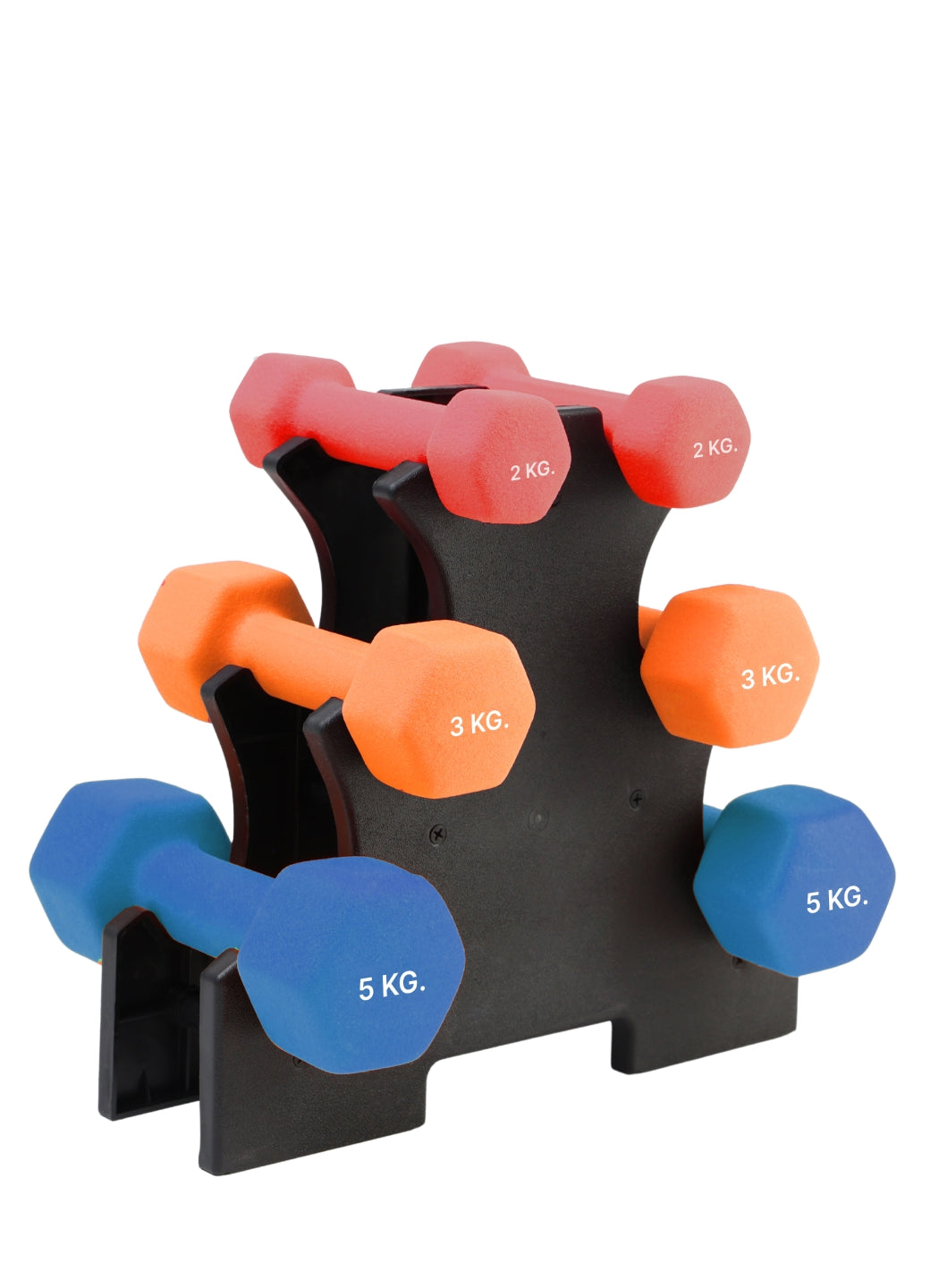 Cult Neoprene Dumbbells Combo for Home Gym Exercise (2kg + 3kg + 5kg Set) 20kg | Dumbbells with Rack