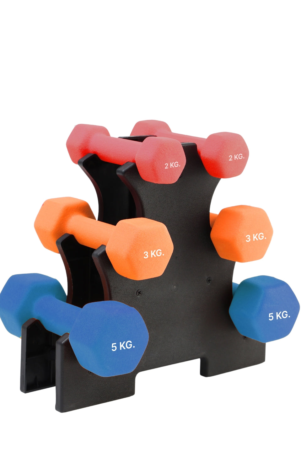 Cult Neoprene Dumbbells Combo for Home Gym Exercise (2kg + 3kg + 5kg Set) 20kg | Dumbbells with Rack