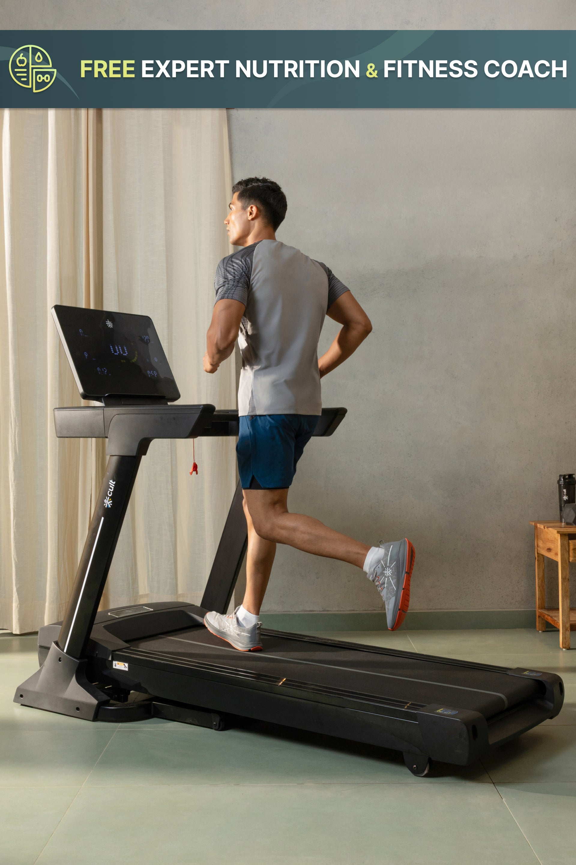 Cult SmartStrideElite Brushless BLDC-AC Motor (8HP Peak) Treadmill | Max Weight: 150kg | 20 Level Auto Incline (with 6 months extended warranty)