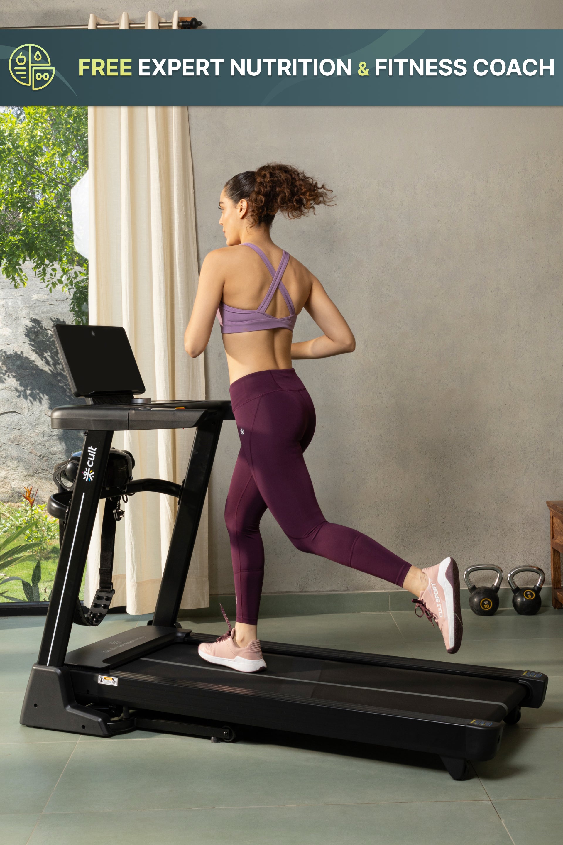 Cult SmartStrideActive BLDC Motor (5HP Peak) Treadmill with Massager | Max Weight: 130kg | 15 Level Auto Incline (with 6 Months extended warranty)