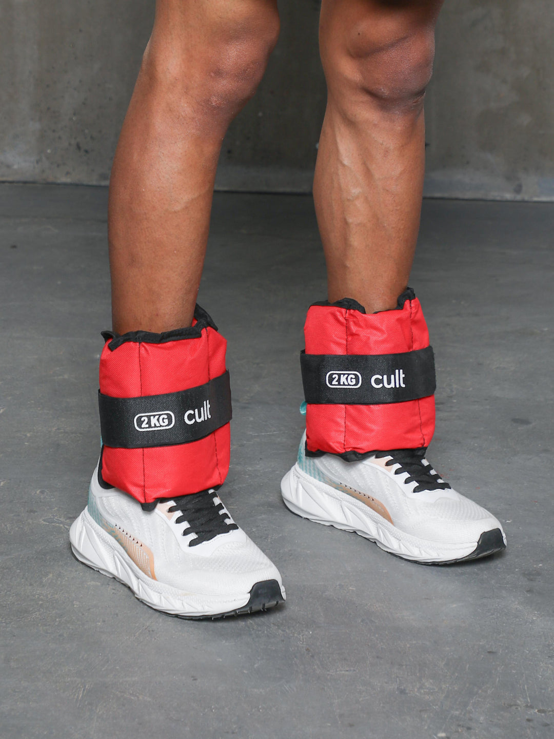 Ankle Weights 4 kg (2 kg Each Strap) Red – Strength Training, Running, Yoga & Home Workouts