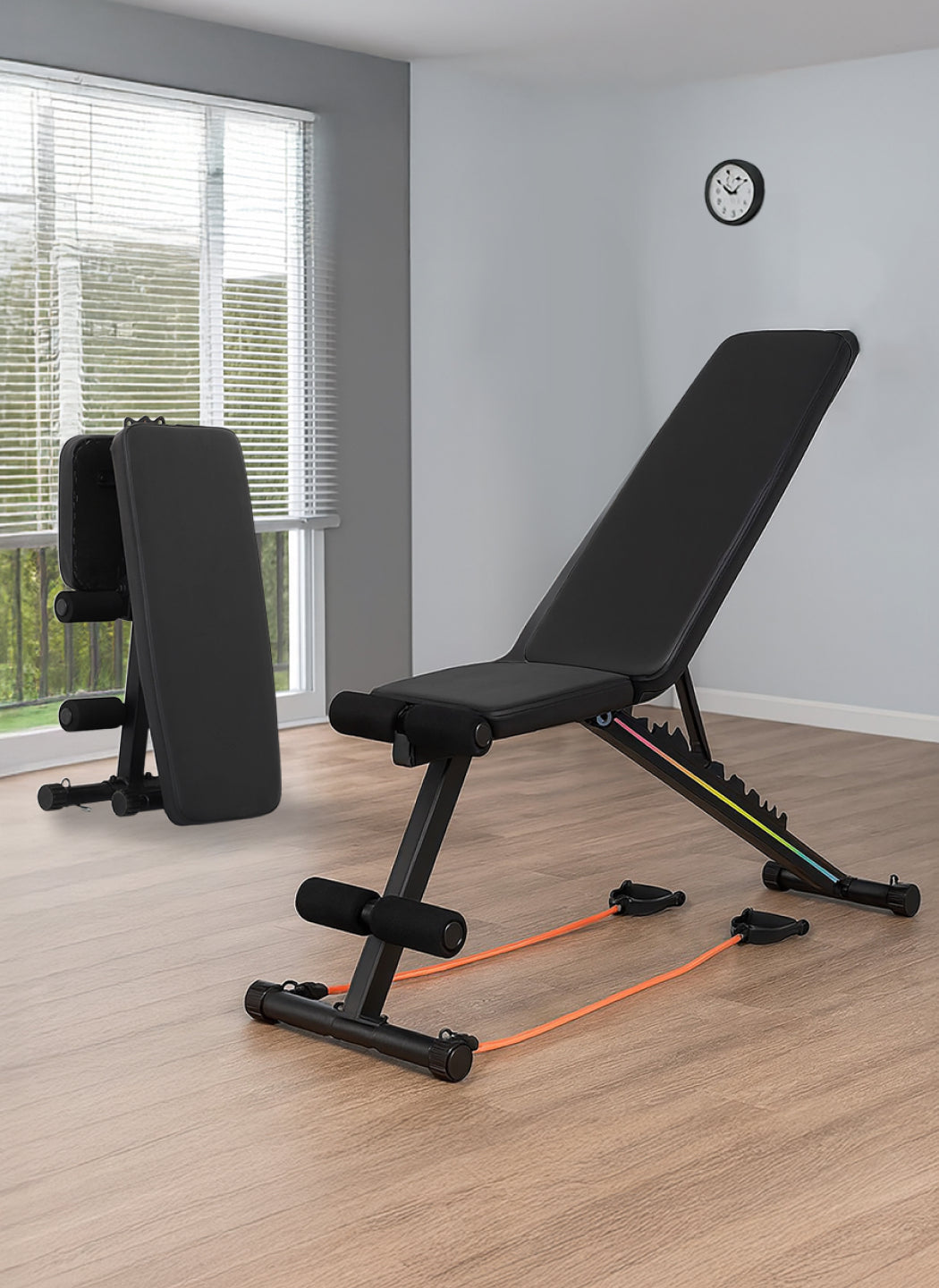 Cult Strivo Foldable Adjustable Workout Bench | 350Kg Max Weight | 8-Level Incline & Decline | High-Density Cushioning & Heavy-Duty Steel Frame Home Use Bench