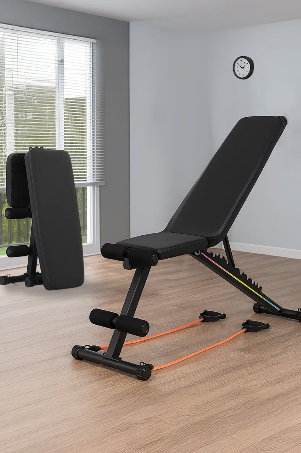 Cult Strivo Foldable Adjustable Workout Bench | 350Kg Max Weight | 8-Level Incline & Decline | High-Density Cushioning & Heavy-Duty Steel Frame Home Use Bench