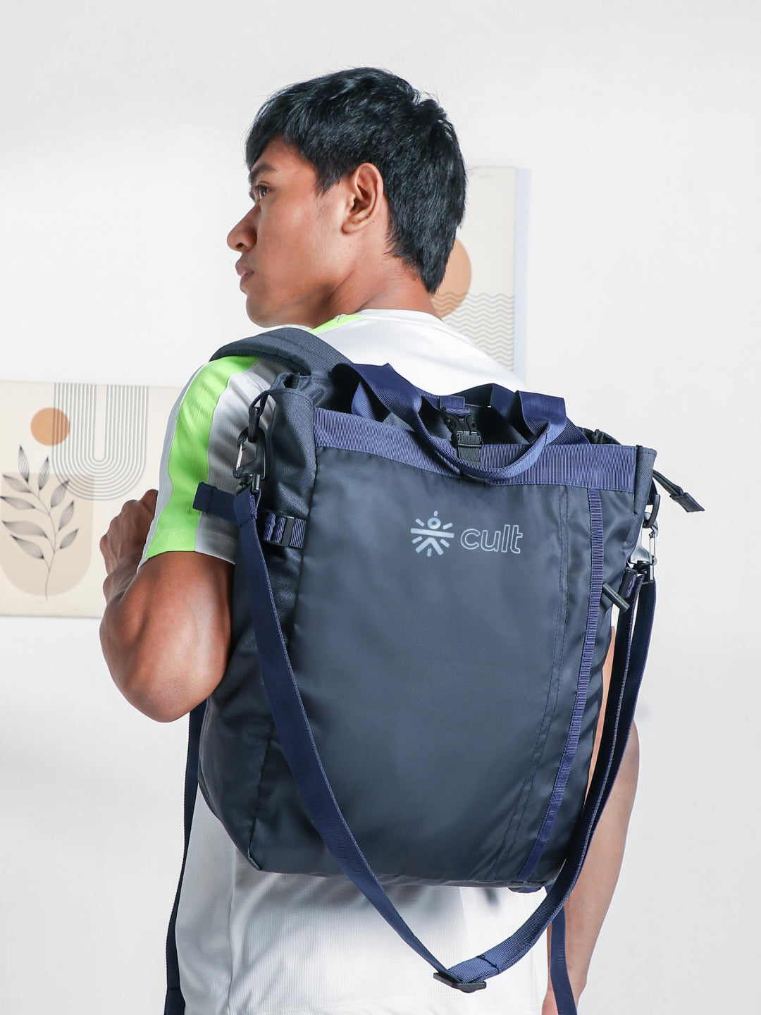 Work to Play Laptop Backpack 35L - Water-Repellent, Multi-Functional Bag with Trolley Sleeve & Shoe Cover Blue