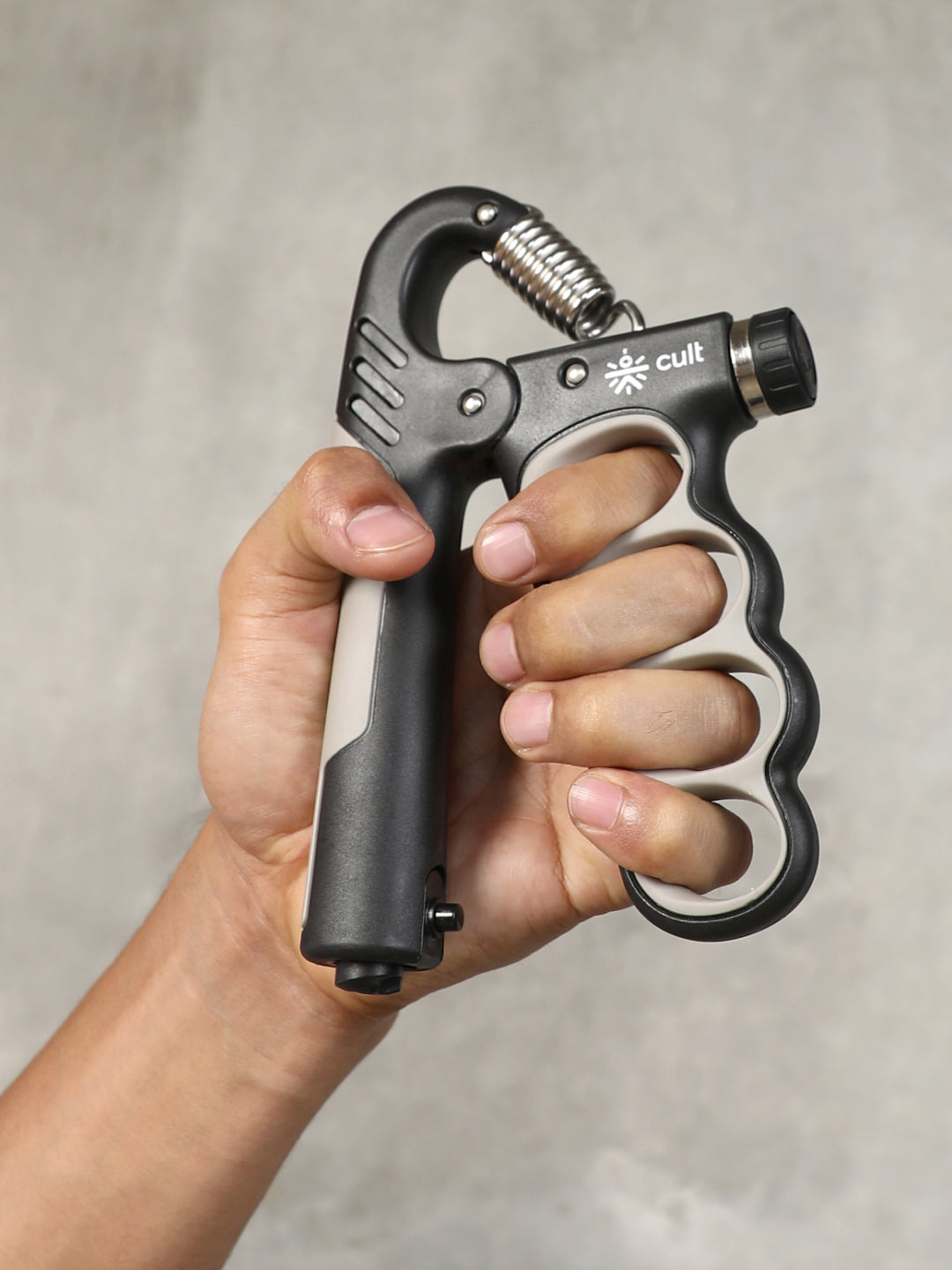 cult Adjustable Hand Gripper upto 100 kg Resistance with Counter Unisex Grey