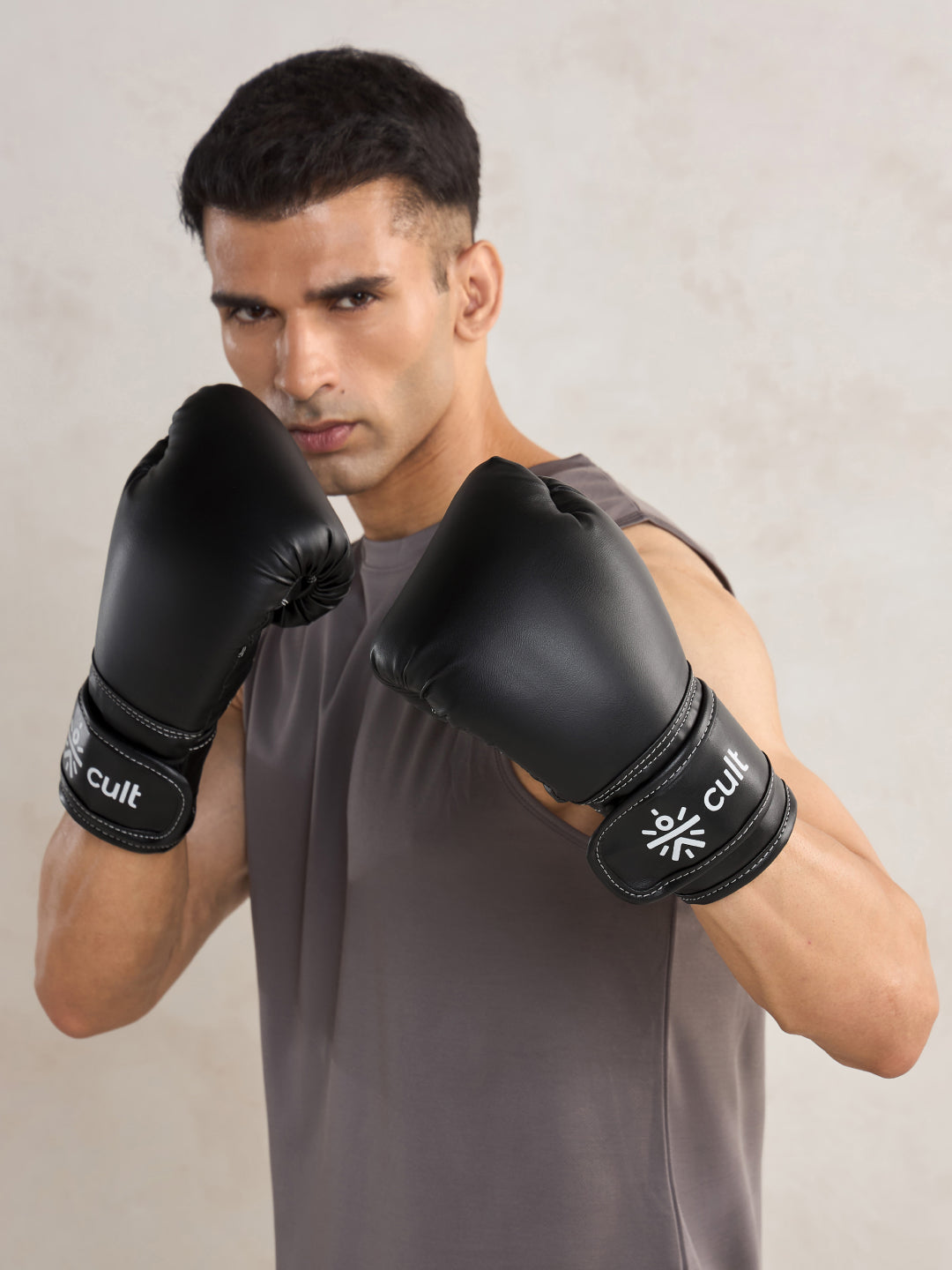 Cult Boxing Gloves 14 OZ – Pro-Style Training Gloves for Sparring, Heavy Bag & Mitt Work – Premium PU Leather – Black