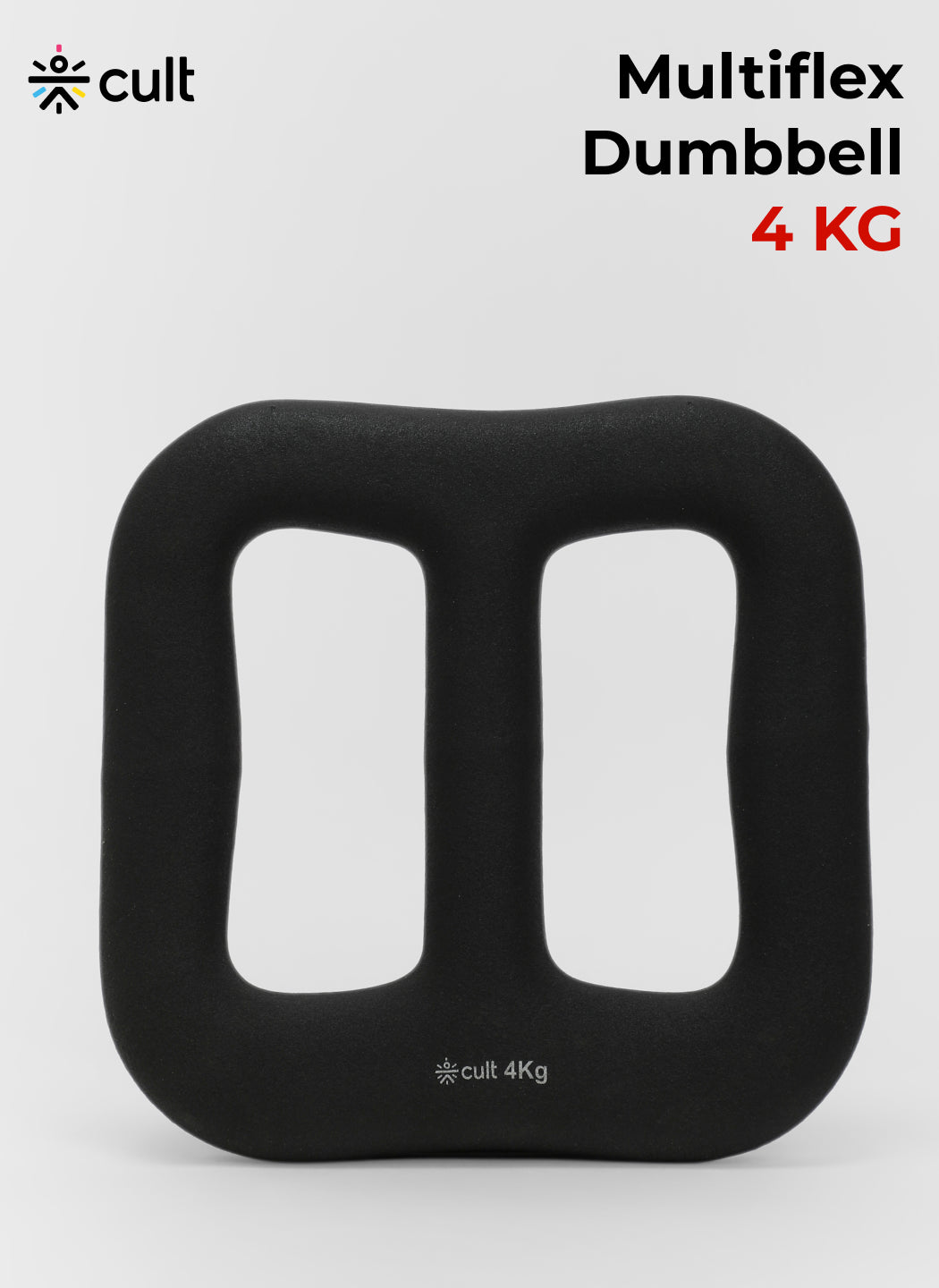 Cult MultiFlex 4KG 3-in-1 Neoprene Coated Weight | Use as Kettlebell, Dumbbell & Weight Plate | Ideal for Full Body Workouts