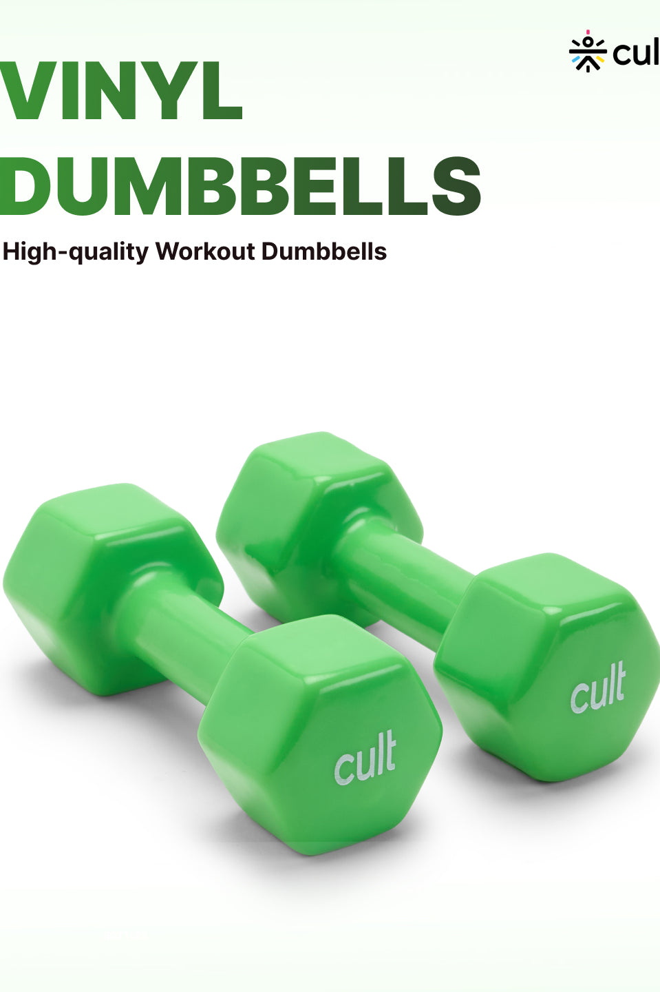 Cult 4KGx2 Vinyl Dumbbells For Home & Gym Exercises (Green)