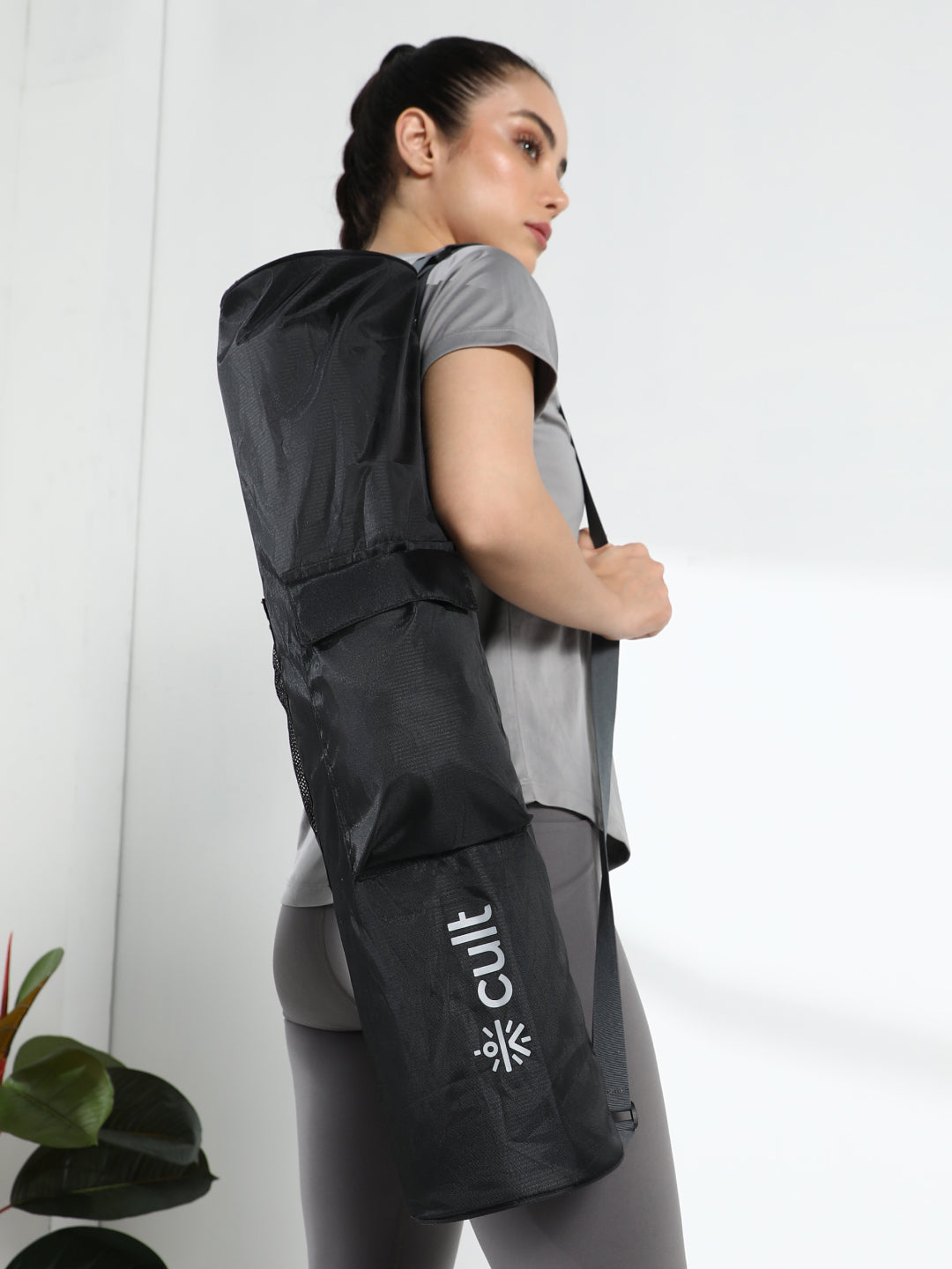 cult Yoga Mat Bag Black with Adjustable Shoulder Strap Fits Up to 6mm Mat