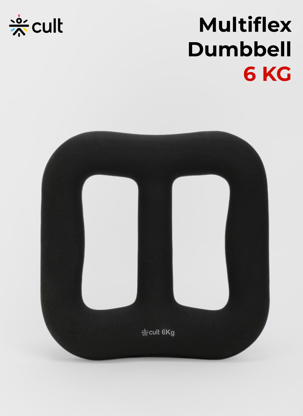 Cult MultiFlex 6KG 3-in-1 Neoprene Coated Weight | Use as Kettlebell, Dumbbell & Weight Plate | Ideal for Full Body Workouts