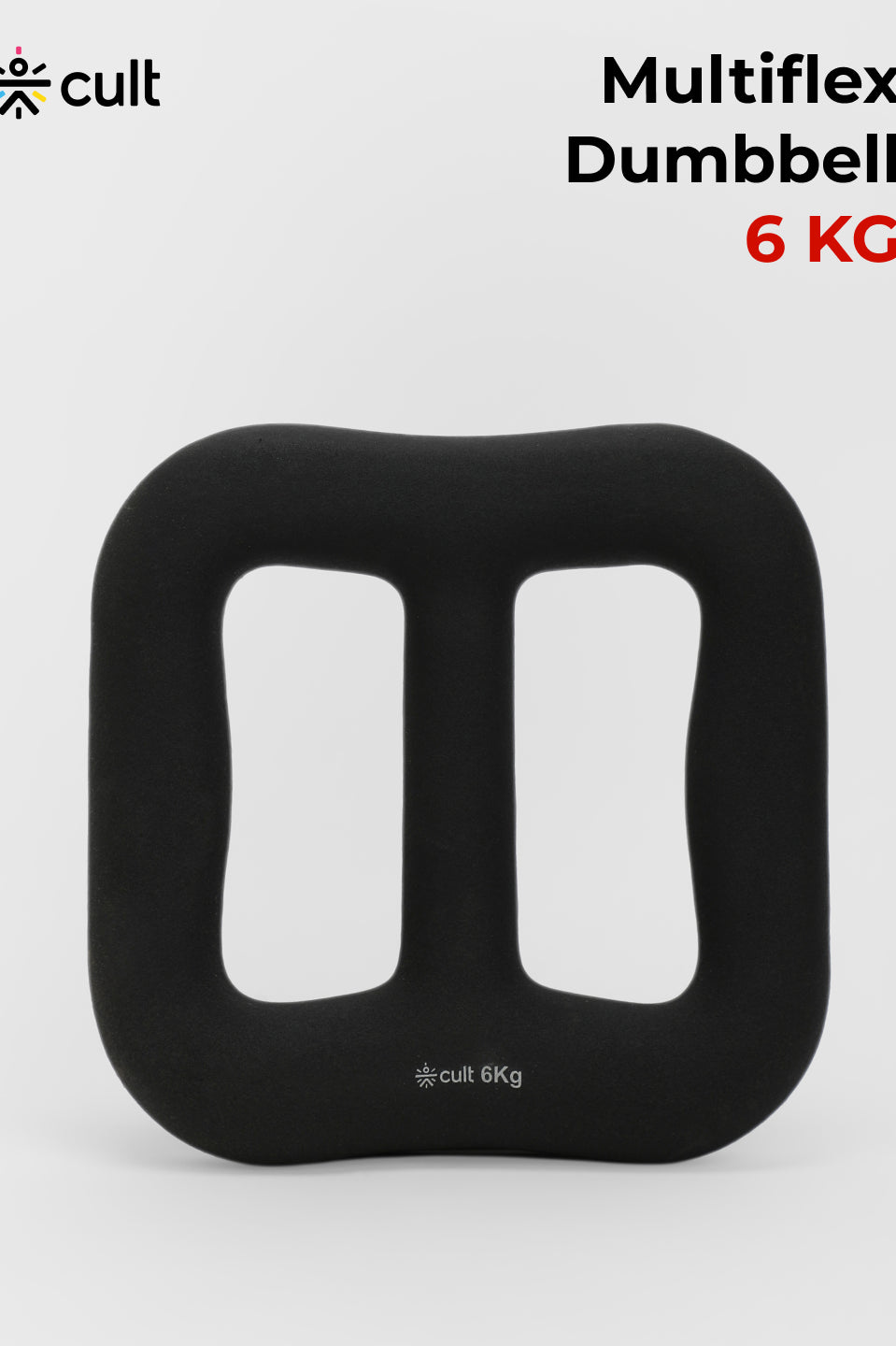 Cult MultiFlex 6KG 3-in-1 Neoprene Coated Weight | Use as Kettlebell, Dumbbell & Weight Plate | Ideal for Full Body Workouts