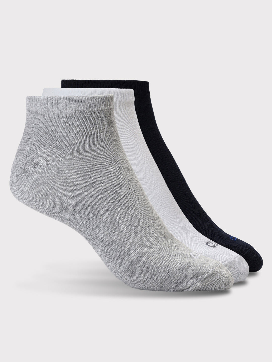 Casual Ankle Length Cotton Pack of 3 Grey,White & Black Socks Men