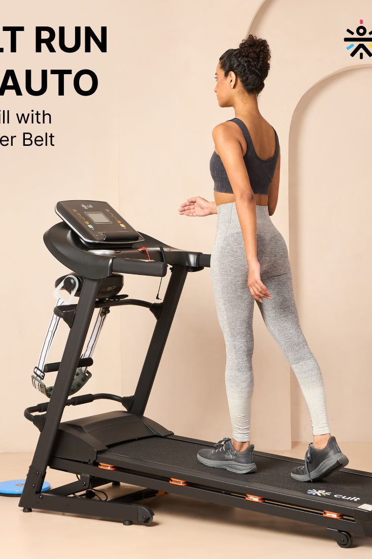 CultRunM4Auto 5 HP Peak Treadmill | 15-level Auto-Incline & Massager | Max Weight-120kg | Max Speed-14.8kmph (with 6 Months Extended Warranty)