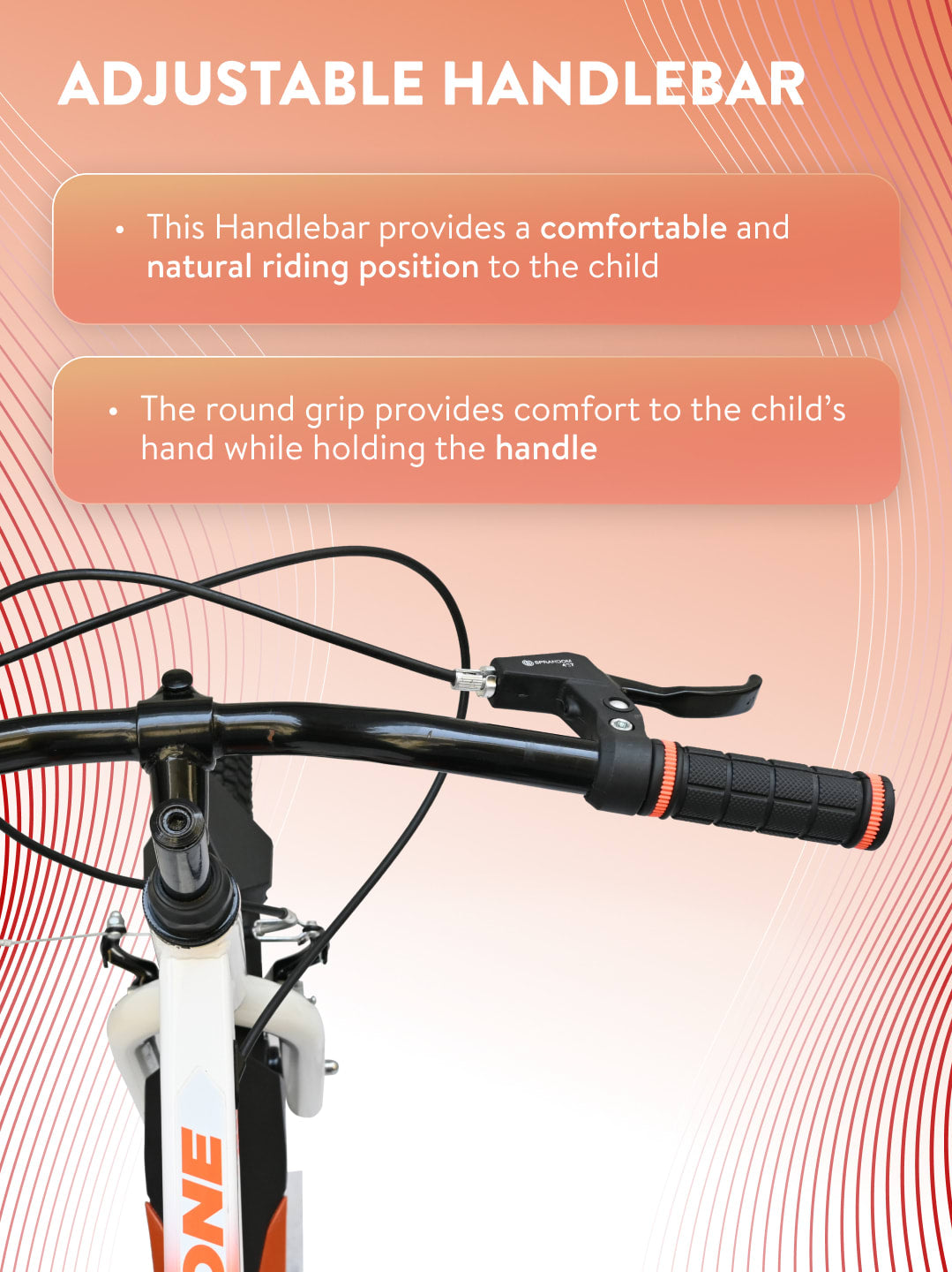 Throne 20T Steel Kids Bike with Rigid Fork, Single Wall Rim, V brakes and Chain Guard Orange White