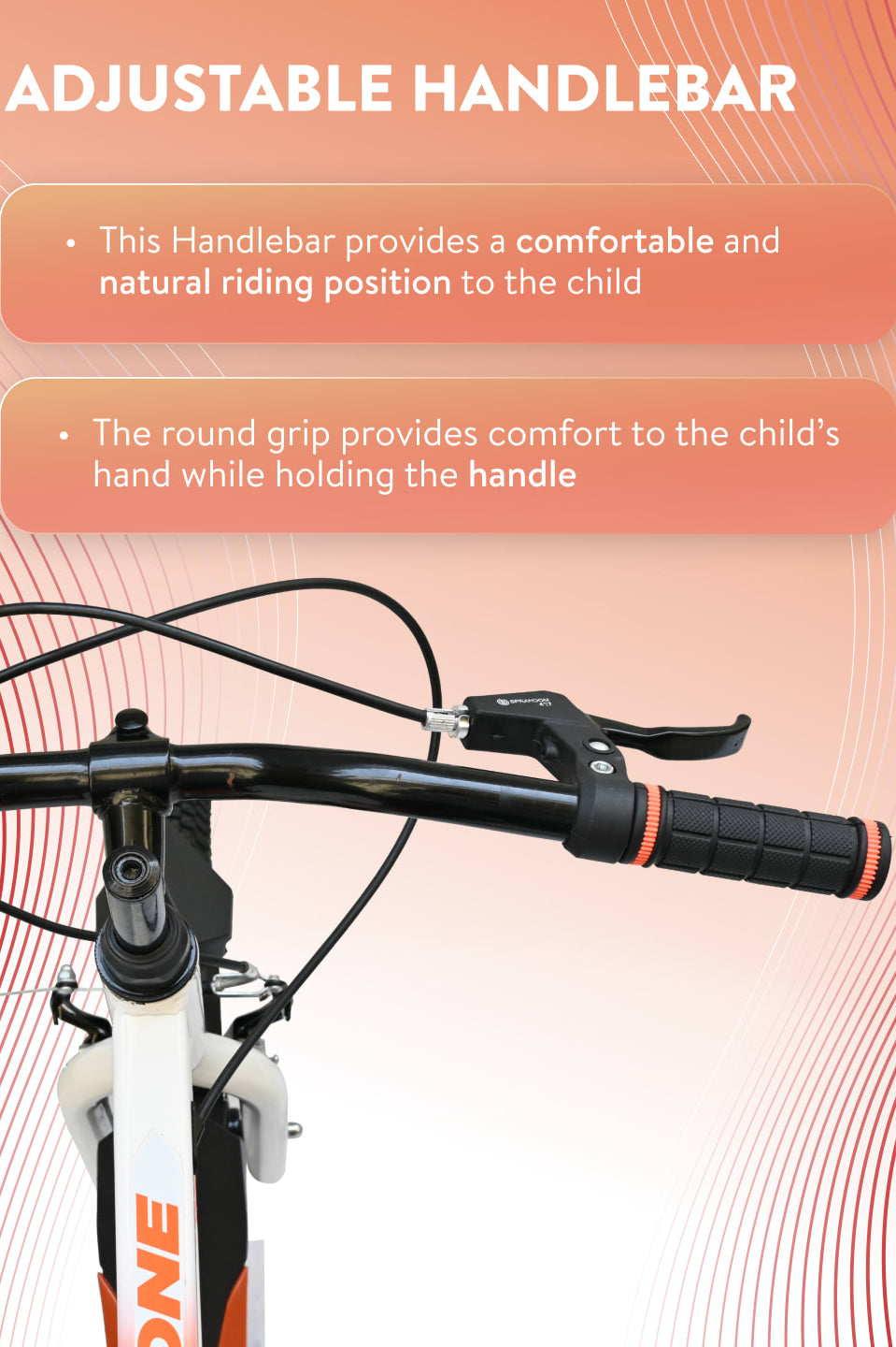 Throne 20T Steel Kids Bike with Rigid Fork, Single Wall Rim, V brakes and Chain Guard Orange White