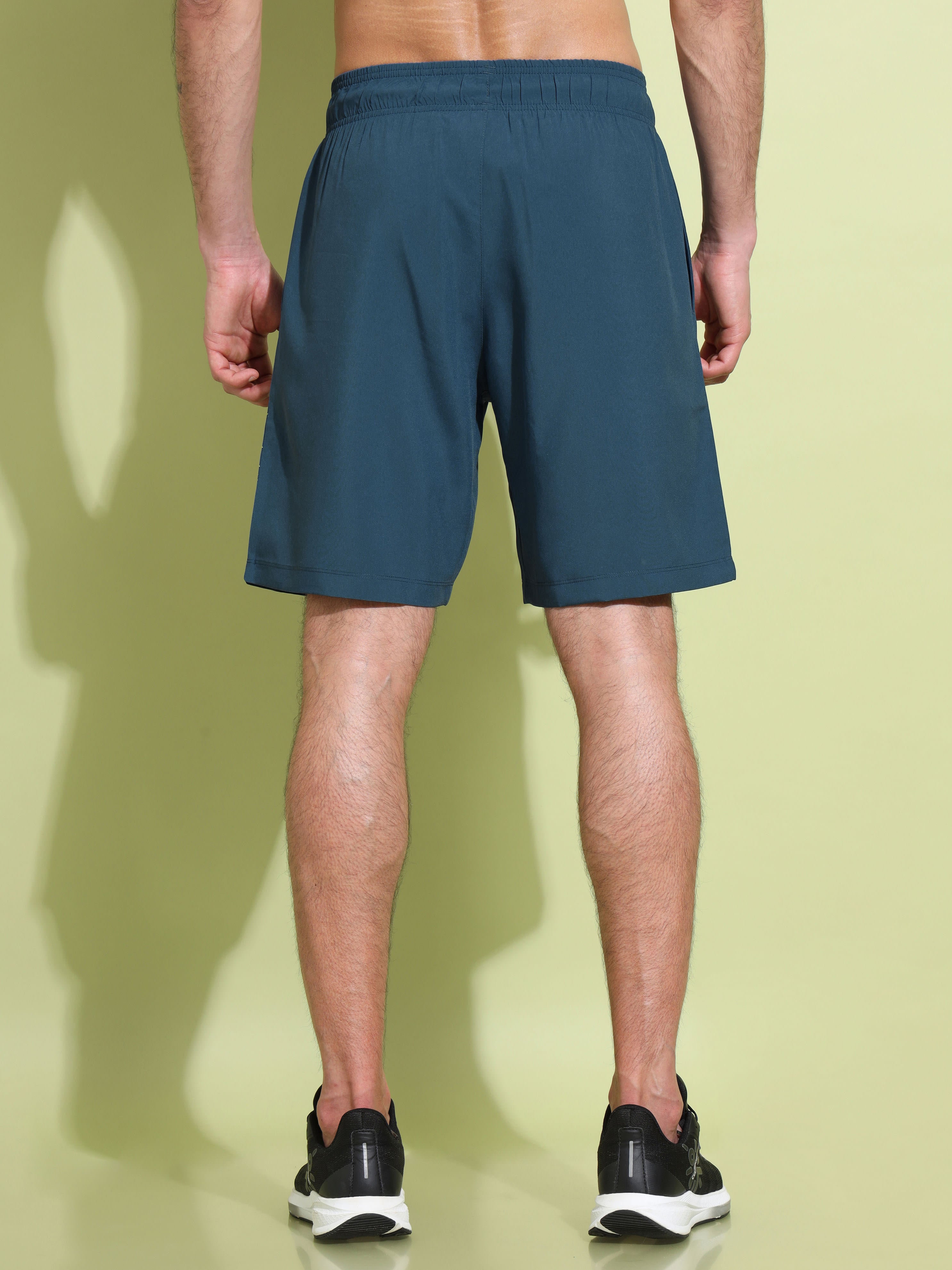 Solid Performance Shorts with Logo Print